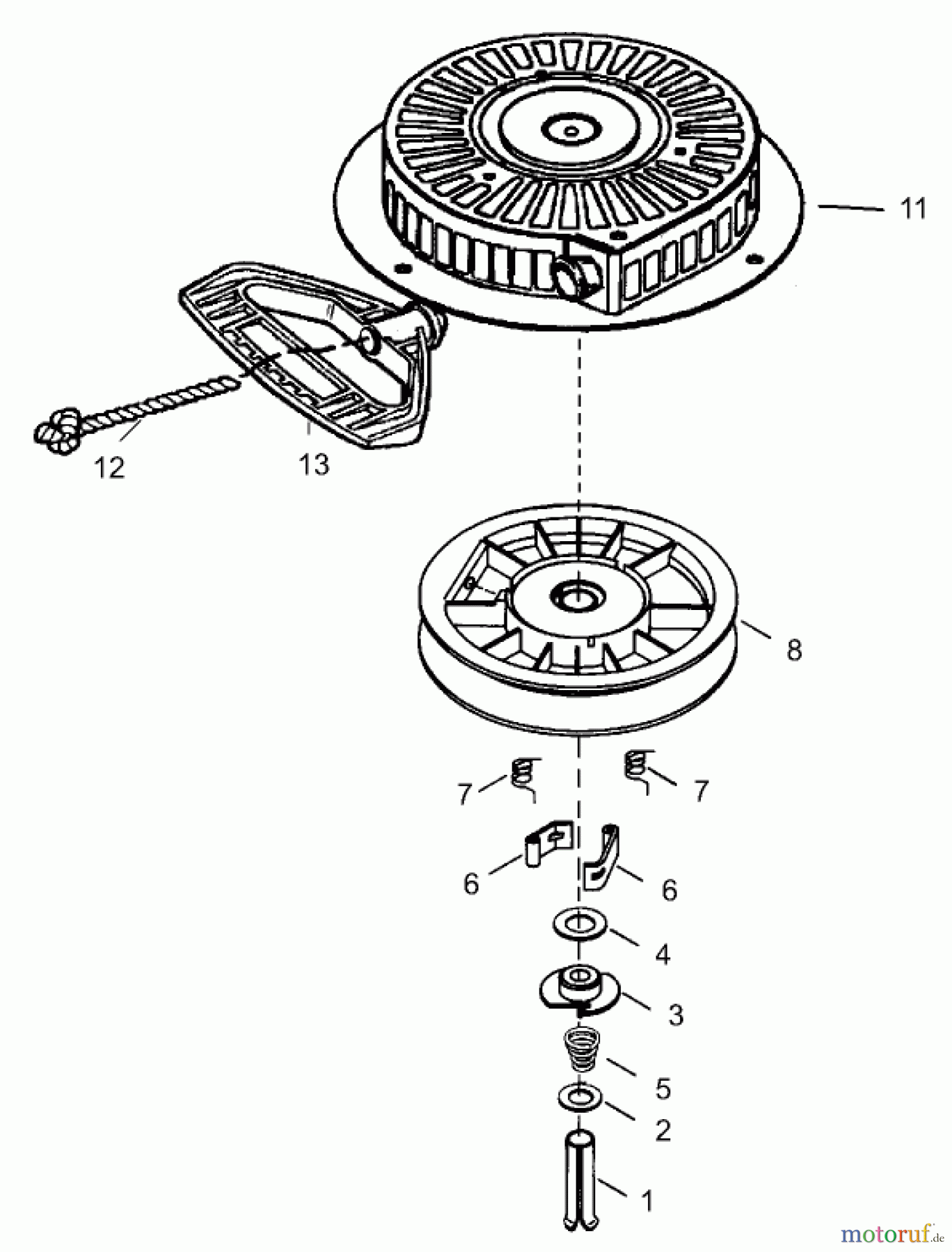 Toro Neu Snow Blowers/Snow Throwers Seite 2 38621 (826 LE) - Toro Power Max 826 LE Snowthrower, 2004 (240000001-240999999) REWIND STARTER ASSEMBLY NO. 590749 TECUMSEH HMSK-80 155724X