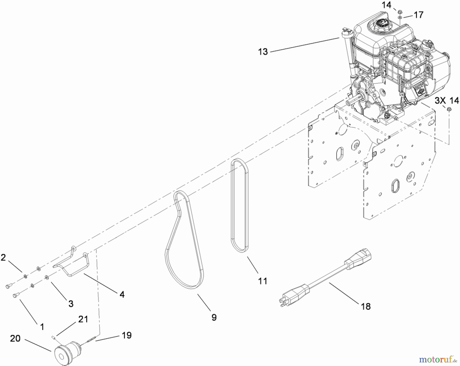  Toro Neu Snow Blowers/Snow Throwers Seite 2 38624 (826 OE) - Toro Power Max 826 OE Snowthrower, 2009 (290000001-290999999) ENGINE ASSEMBLY