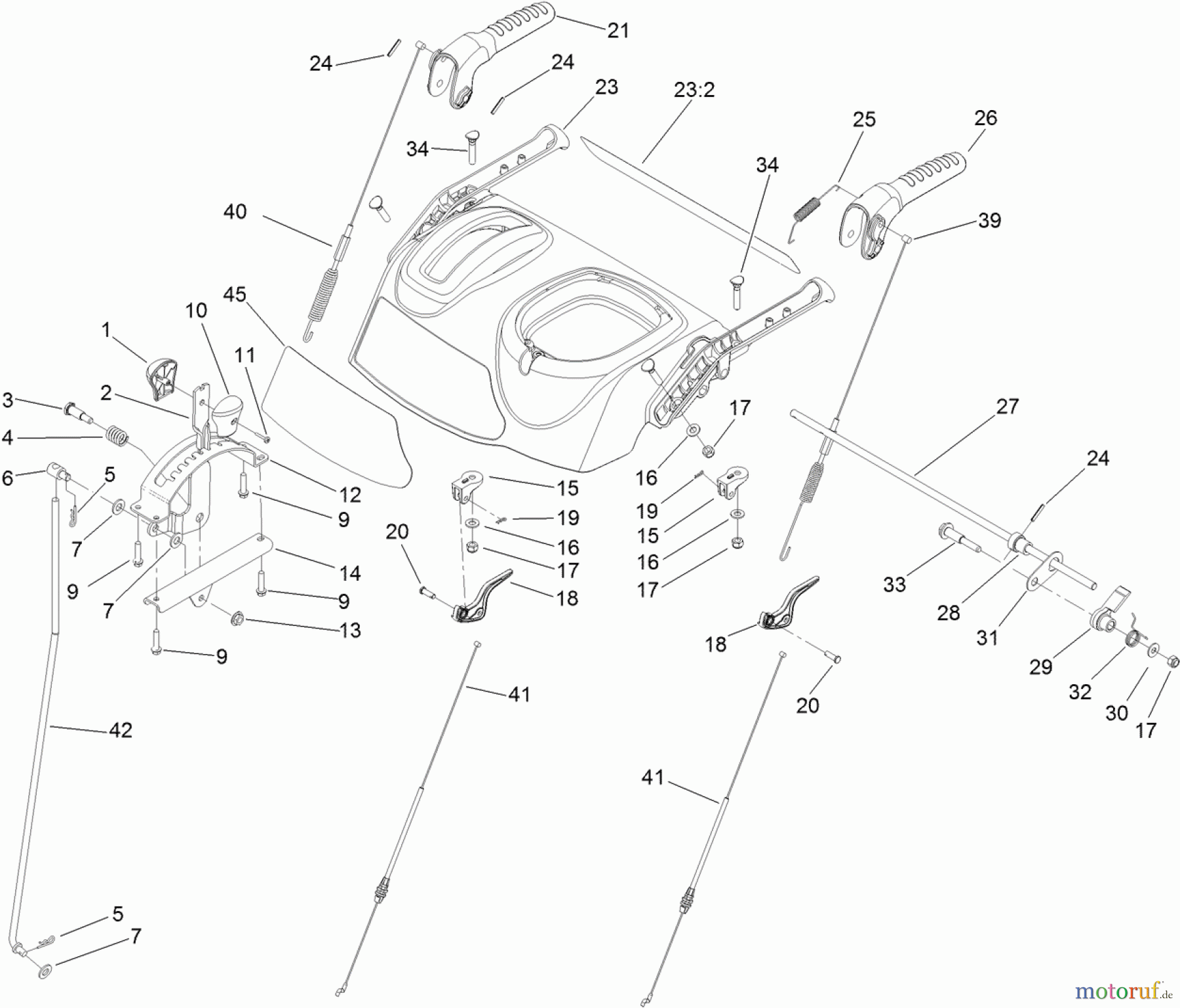 Toro Neu Snow Blowers/Snow Throwers Seite 2 38624W (826 OXE) - Toro Power Max 826 OXE Snowthrower, 2011 (311000001-311999999) HANDLE ASSEMBLY