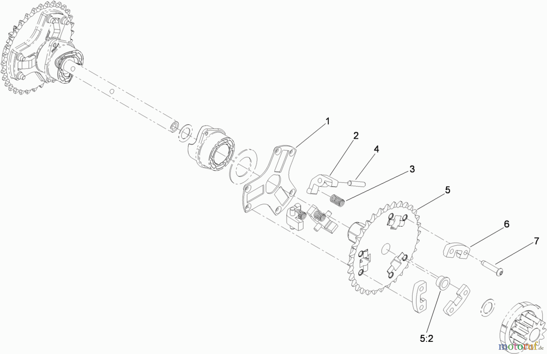  Toro Neu Snow Blowers/Snow Throwers Seite 2 38624W (826 OXE) - Toro Power Max 826 OXE Snowthrower, 2011 (311000001-311999999) WHEEL CLUTCH SPROCKET ASSEMBLY