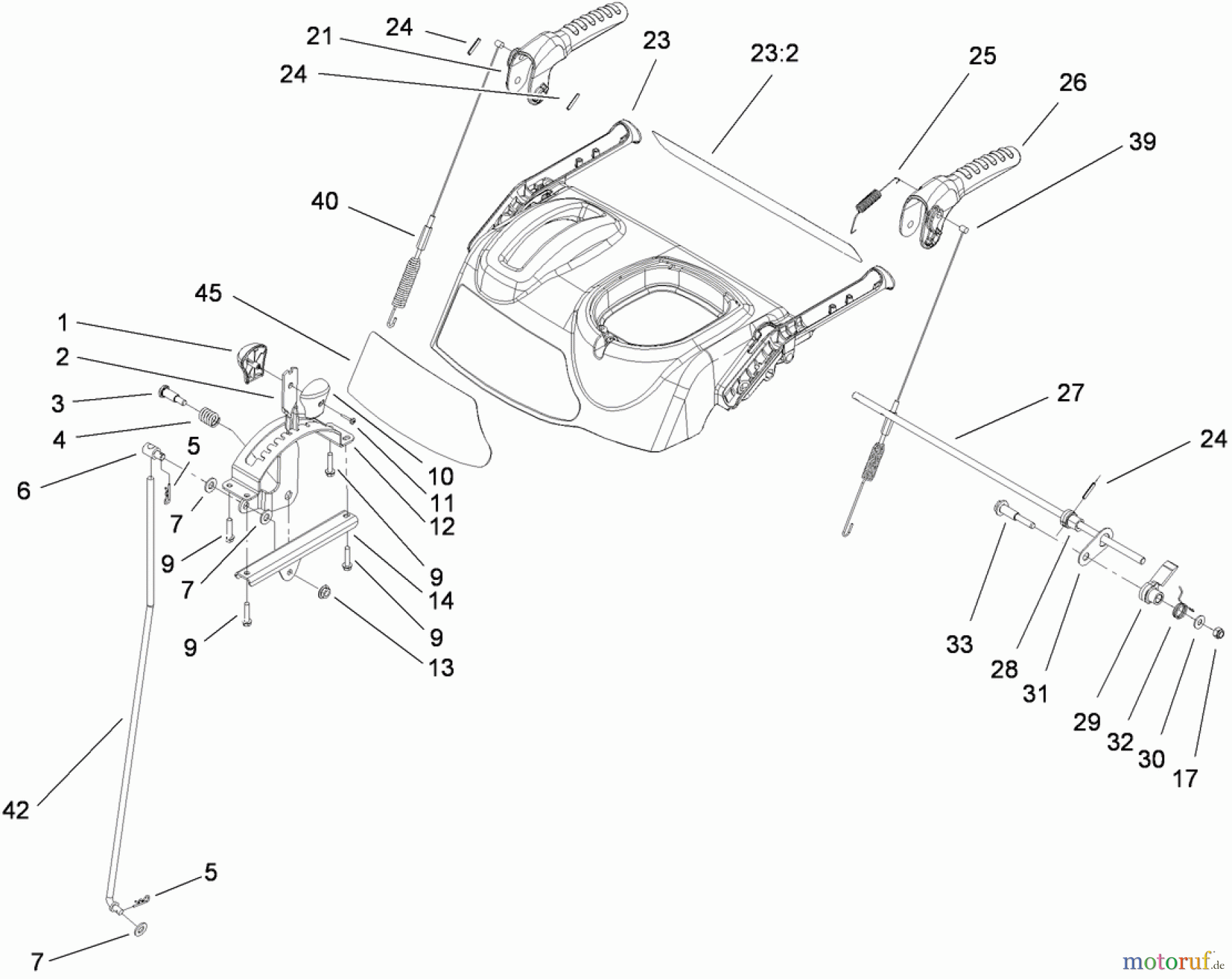  Toro Neu Snow Blowers/Snow Throwers Seite 2 38629 (826 OE) - Toro Power Max 826 OE Snowthrower, 2009 (290000001-290999999) HANDLE AND CONTROL ASSEMBLY