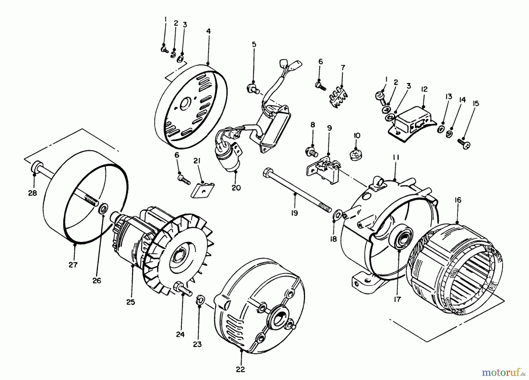  Toro Neu Generators 62012 (T1200) - Toro Generator, T1200, 1986 (6000001-6999999) GENERATOR ASSEMBLY