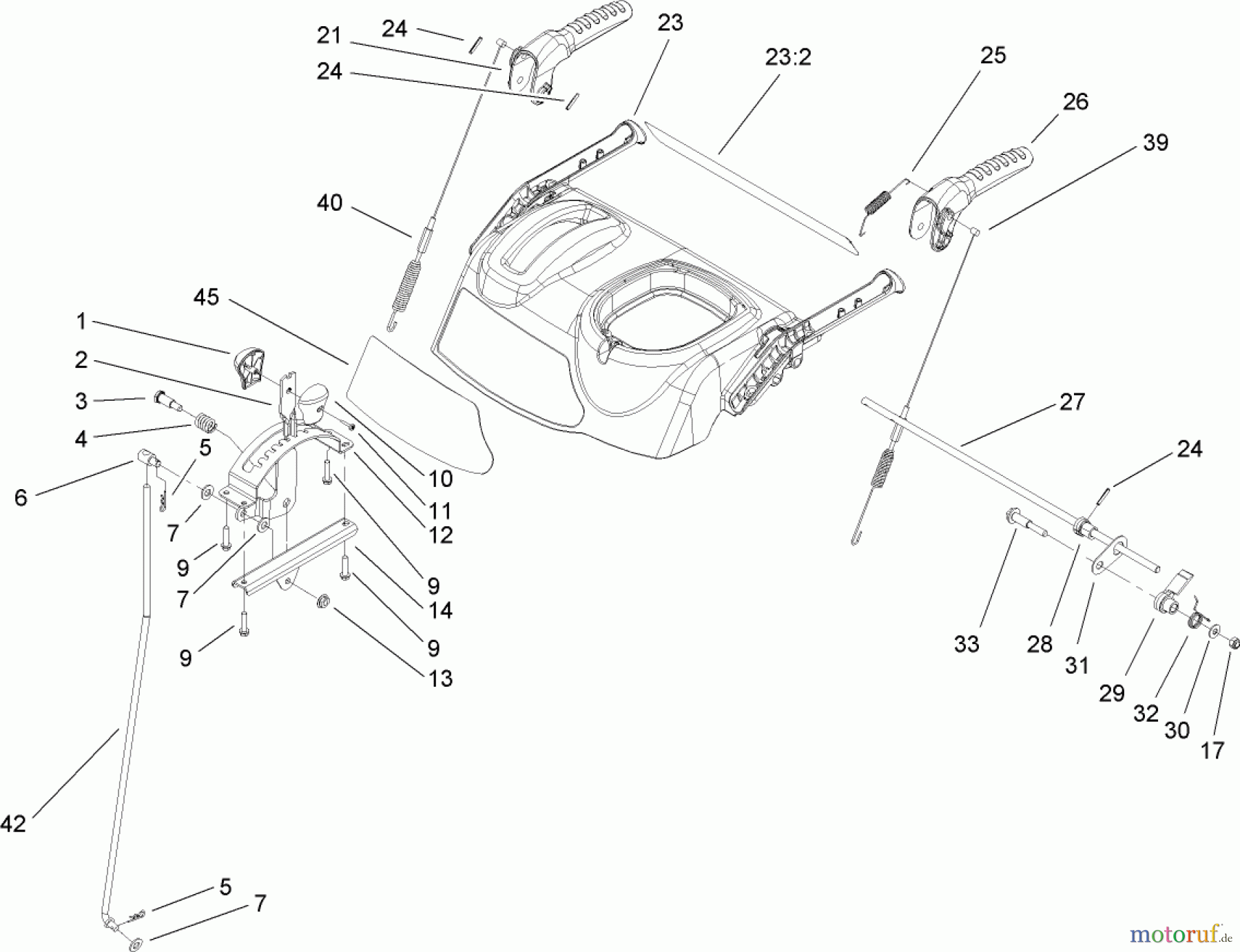  Toro Neu Snow Blowers/Snow Throwers Seite 2 38629C (826 OE) - Toro Power Max 826 OE Snowthrower, 2008 (280000001-280999999) HANDLE AND CONTROL ASSEMBLY
