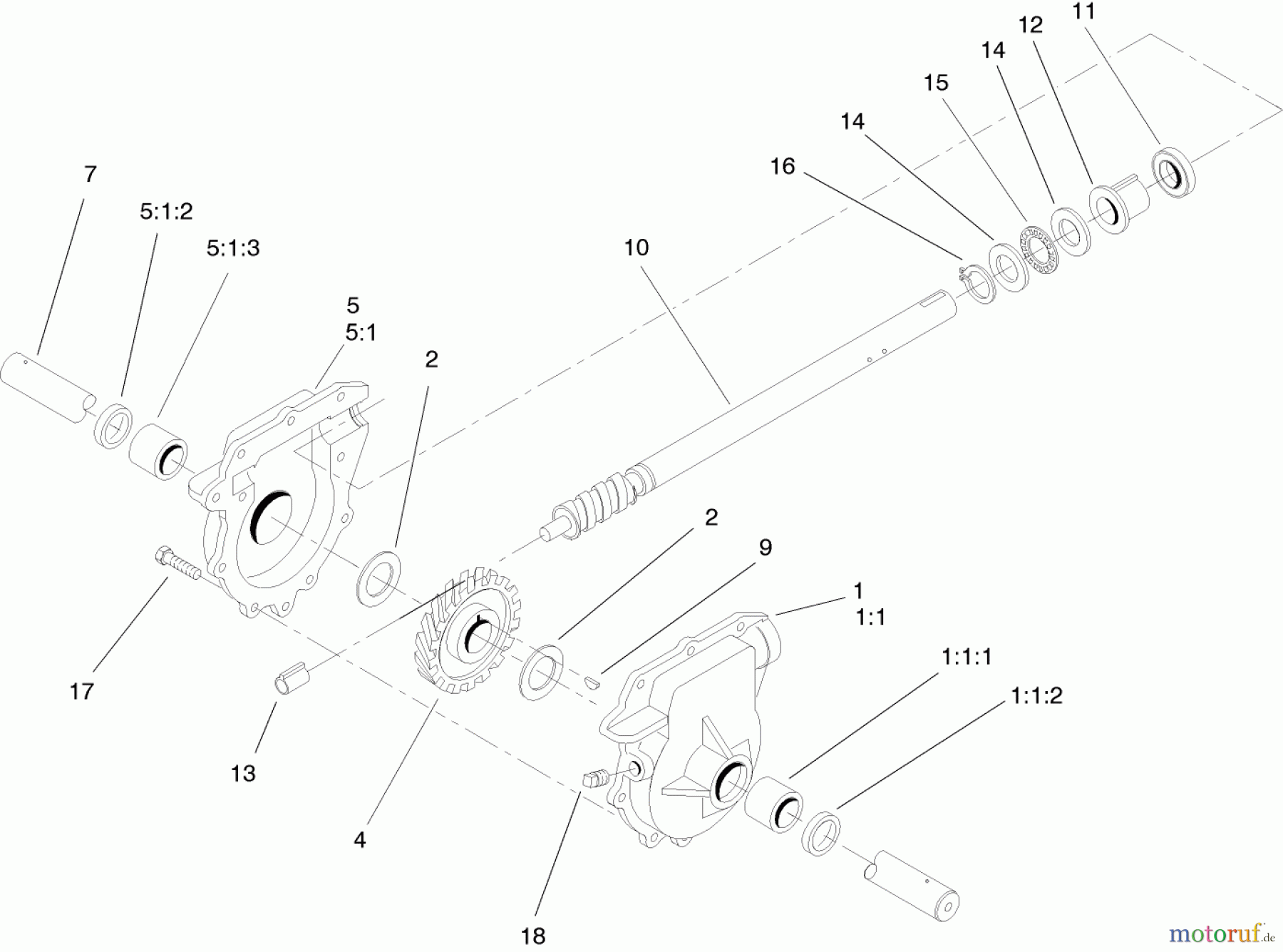 Toro Neu Snow Blowers/Snow Throwers Seite 2 38630 (828 LXE) - Toro Power Max 828 LXE Snowthrower, 2005 (250000001-250010000) 28 INCH AUGER GEARCASE ASSEMBLY NO. 106-7254