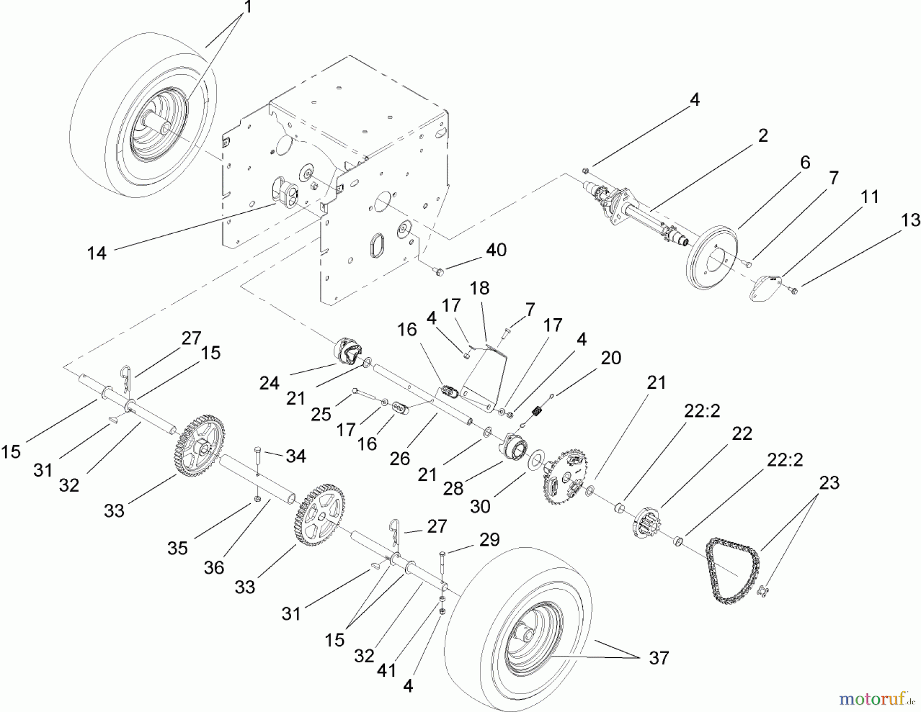 Toro Neu Snow Blowers/Snow Throwers Seite 2 38630 (828 LXE) - Toro Power Max 828 LXE Snowthrower, 2005 (250000001-250010000) CHAIN DRIVE ASSEMBLY