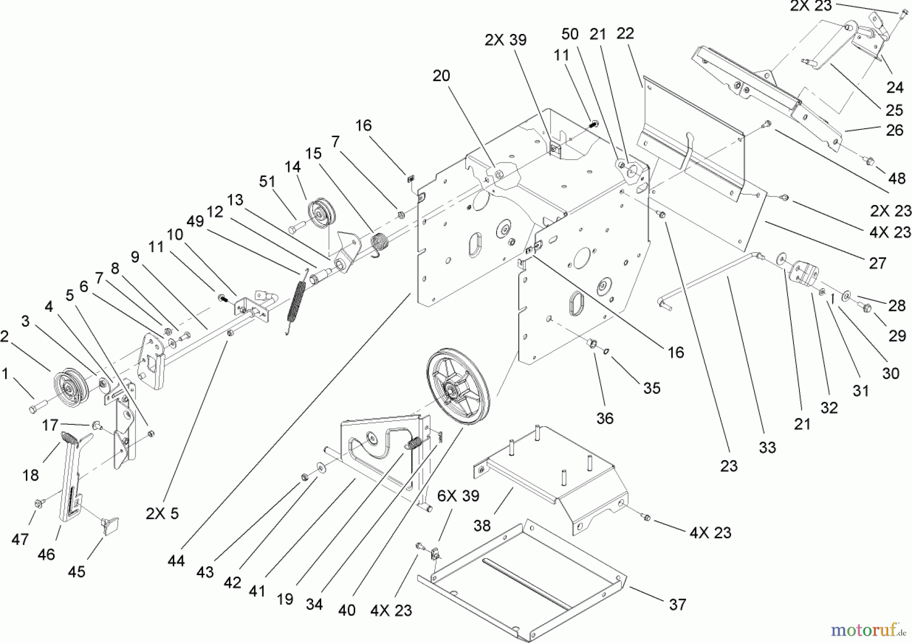 Toro Neu Snow Blowers/Snow Throwers Seite 2 38630 (828 LXE) - Toro Power Max 828 LXE Snowthrower, 2006 (260000001-260999999) FRAME ASSEMBLY
