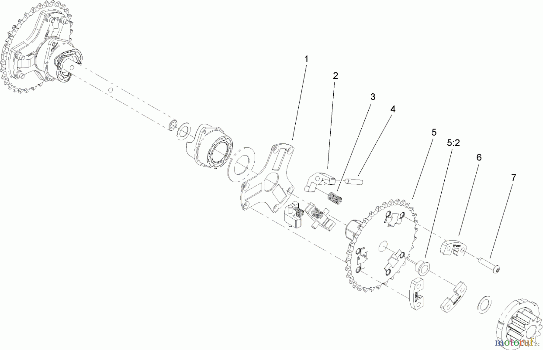  Toro Neu Snow Blowers/Snow Throwers Seite 2 38631 (828 LXE) - Toro Power Max 828 LXE Snowthrower, 2006 (260000001-260999999) WHEEL CLUTCH SPROCKET ASSEMBLY