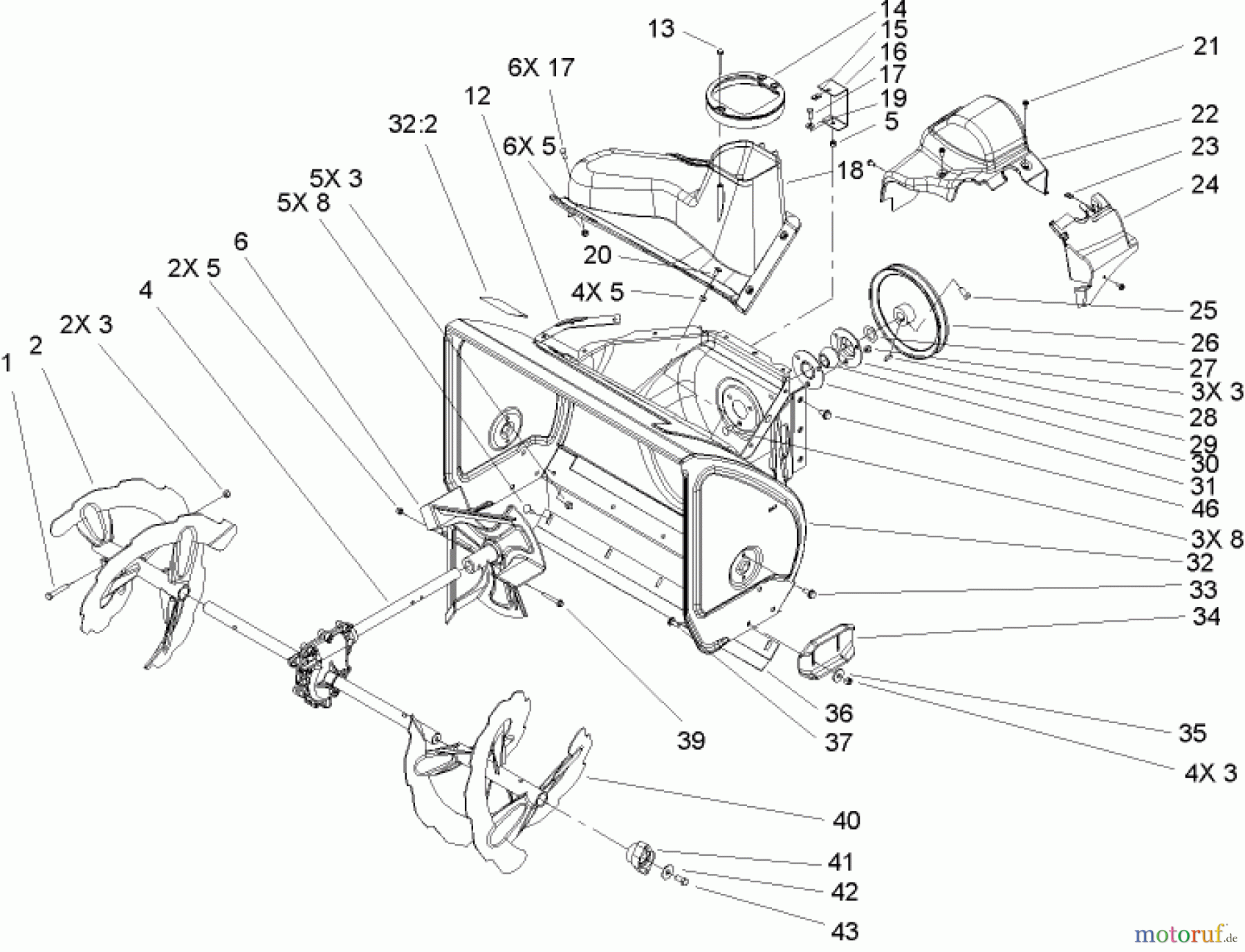 Toro Neu Snow Blowers/Snow Throwers Seite 2 38632 (828 LE) - Toro Power Max 828 LE Snowthrower, 2004 (240000001-240999999) AUGER AND HOUSING ASSEMBLY