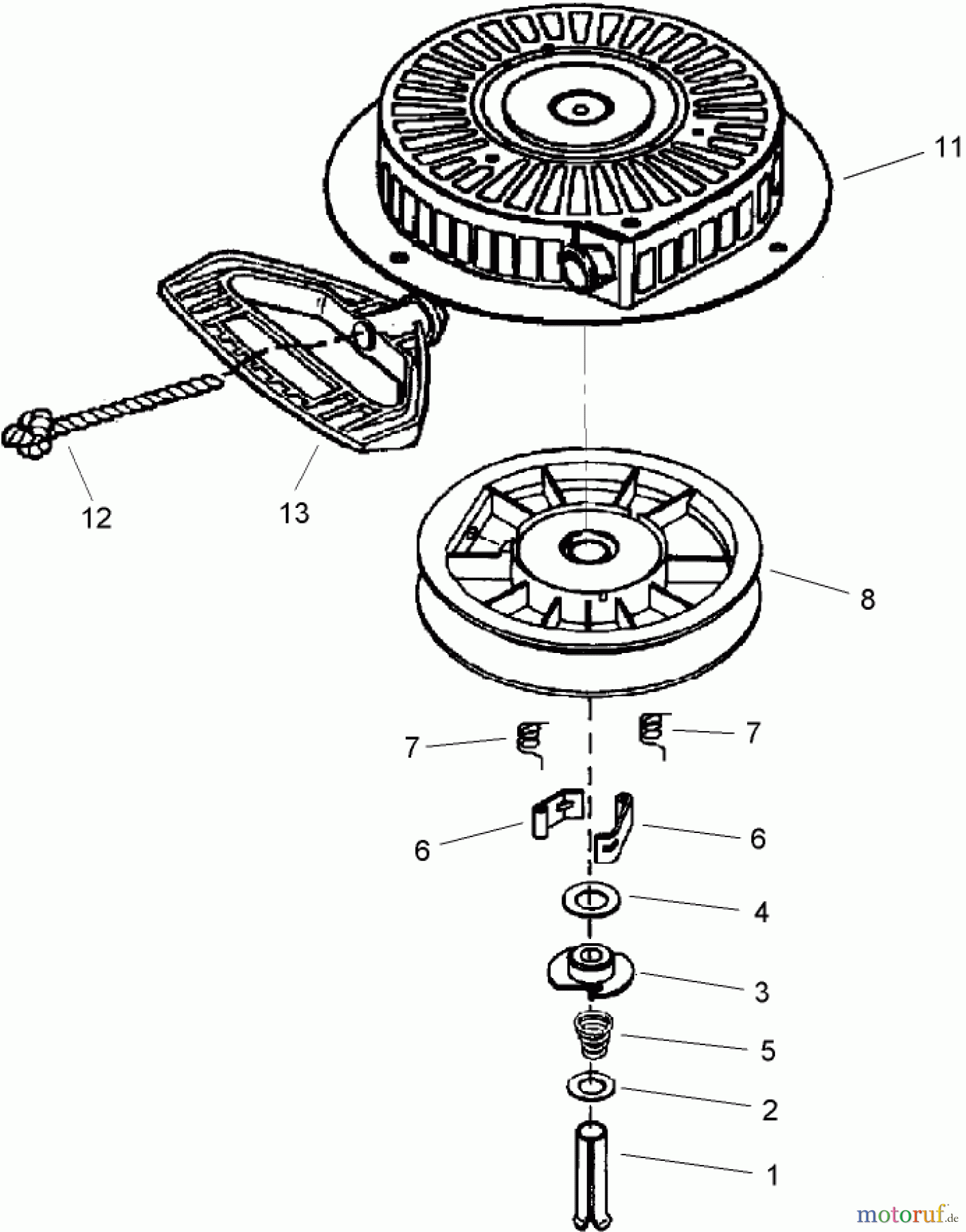  Toro Neu Snow Blowers/Snow Throwers Seite 2 38632 (828 LE) - Toro Power Max 828 LE Snowthrower, 2004 (240000001-240999999) REWIND STARTER ASSEMBLY NO. 590749 TECUMSEH HMSK-80 155672X