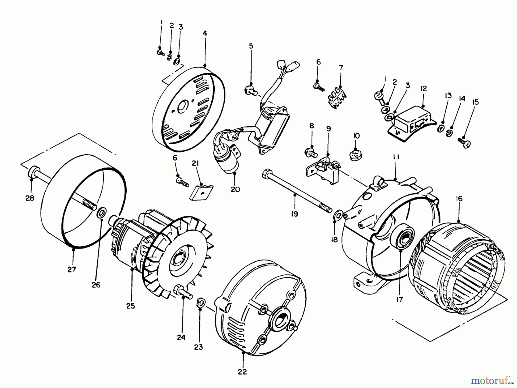 Toro Neu Generators 62012 (T1200) - Toro Generator, T1200, 1988 (8000001-8999999) GENERATOR ASSEMBLY
