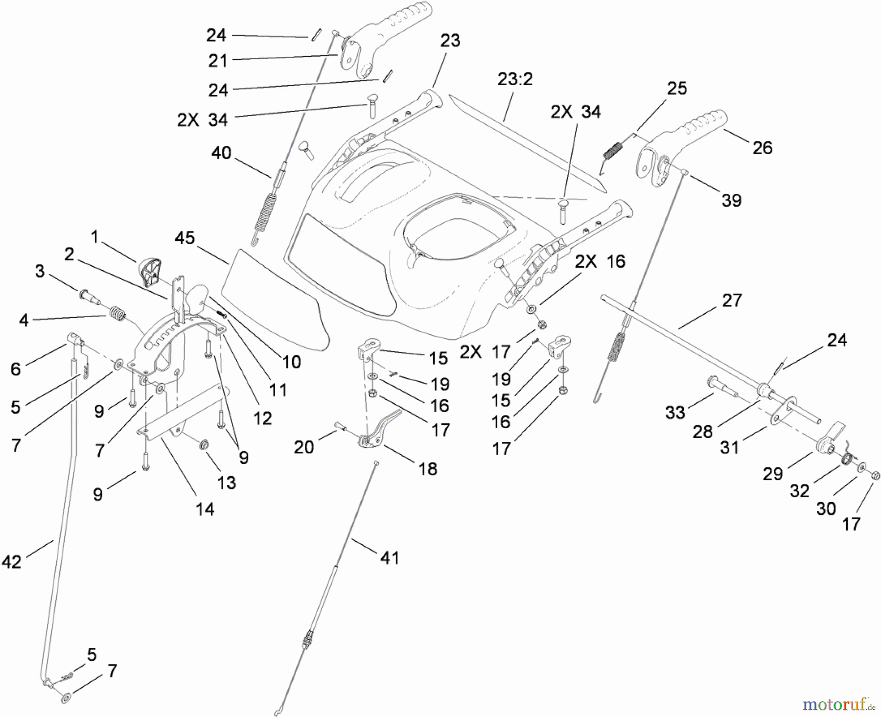 Toro Neu Snow Blowers/Snow Throwers Seite 2 38634 (828 OXE) - Toro Power Max 828 OXE Snowthrower, 2012 (SN 312001725-312999999) UPPER AND HANDLE ASSEMBLY