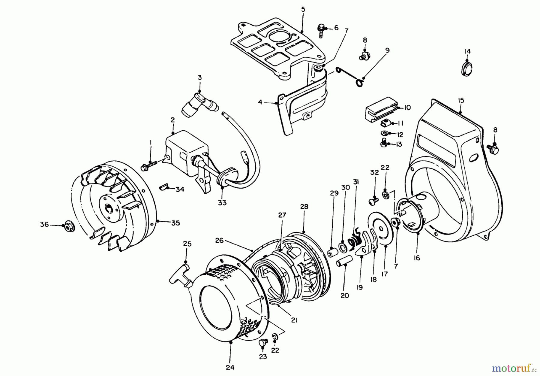 Toro Neu Generators 62012 (T1200) - Toro Generator, T1200, 1988 (8000001-8999999) RECOIL STARTER-MAGNETO