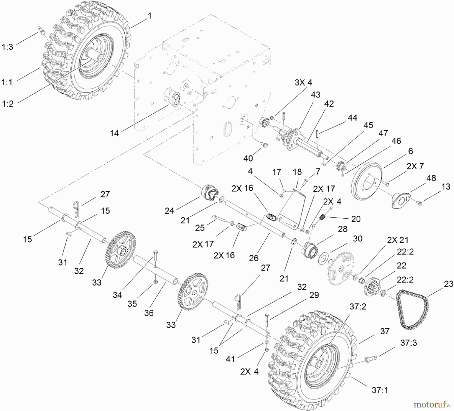  Toro Neu Snow Blowers/Snow Throwers Seite 2 38634 (828 OXE) - Toro Power Max 828 OXE Snowthrower, 2012 (SN 312001725-312999999) WHEEL CLUTCH ASSEMBLY
