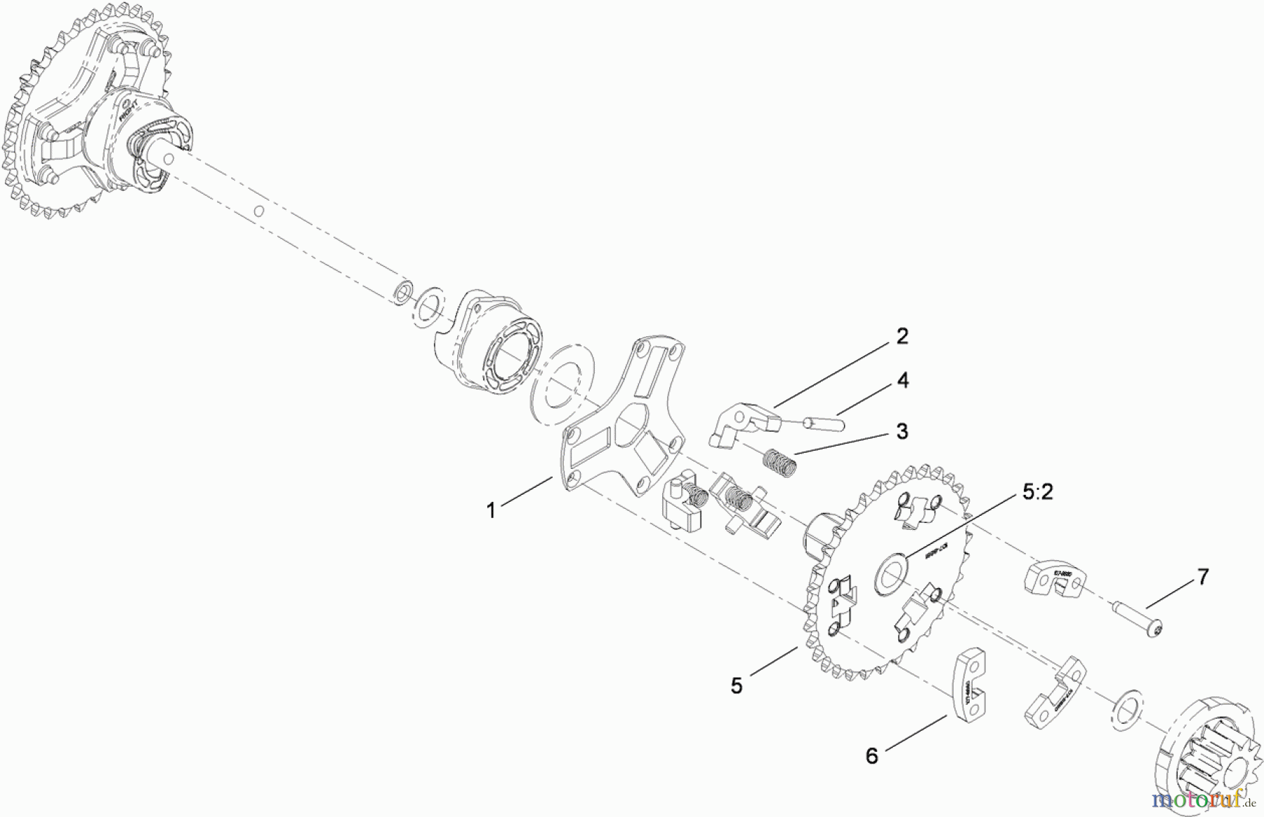 Toro Neu Snow Blowers/Snow Throwers Seite 2 38634 (828 OXE) - Toro Power Max 828 OXE Snowthrower, 2012 (SN 312001725-312999999) WHEEL CLUTCH SPROCKET ASSEMBLY