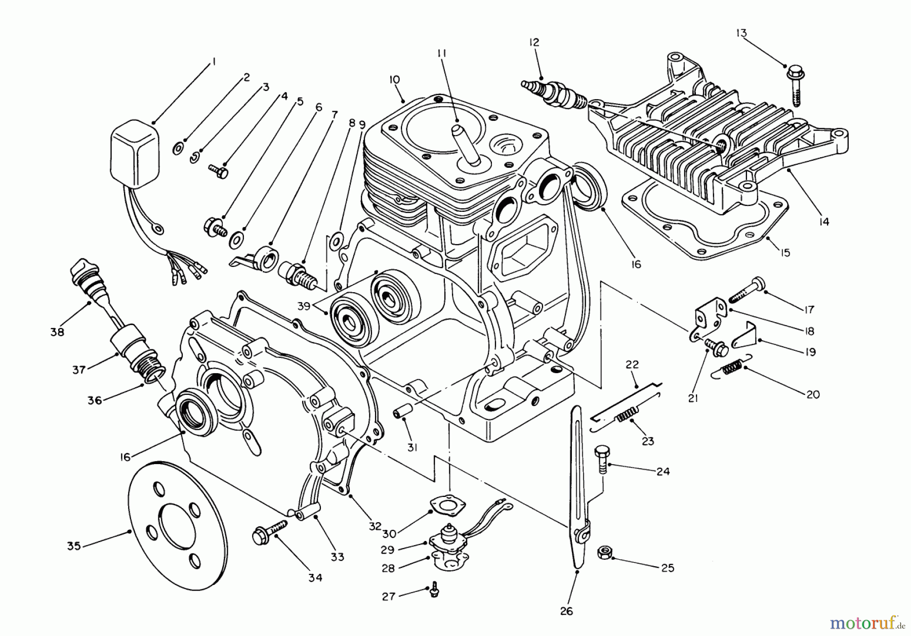 Toro Neu Generators 62018 (T1800) - Toro Generator, T1800, 1984 (4000001-4999999) ENGINE ASSEMBLY