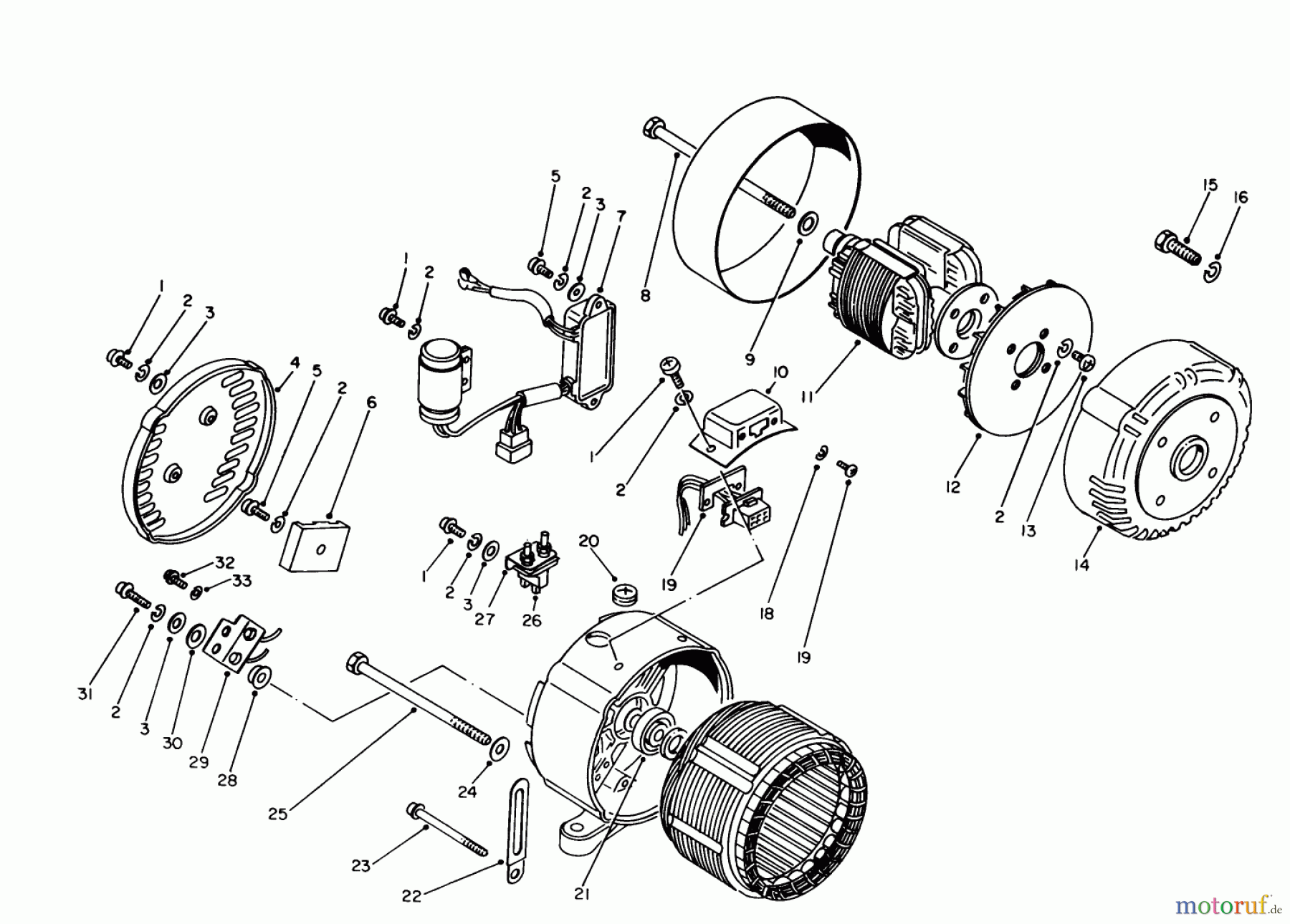 Toro Neu Generators 62018 (T1800) - Toro Generator, T1800, 1984 (4000001-4999999) GENERATOR ASSEMBLY