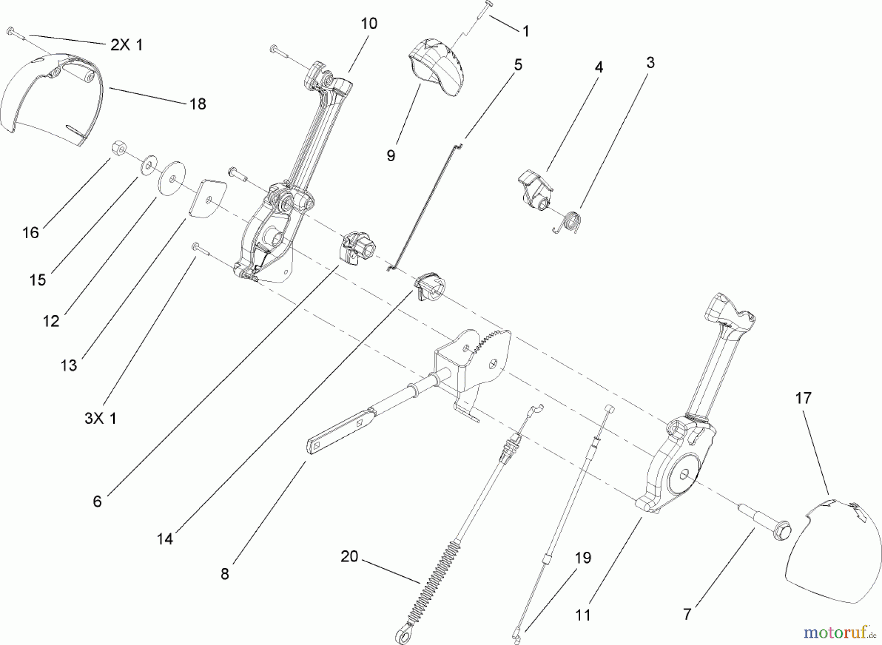  Toro Neu Snow Blowers/Snow Throwers Seite 2 38637 (828 OXE) - Toro Power Max 828 OXE Snowthrower, 2008 (280000001-280999999) LEVER CHUTE CONTROL ASSEMBLY