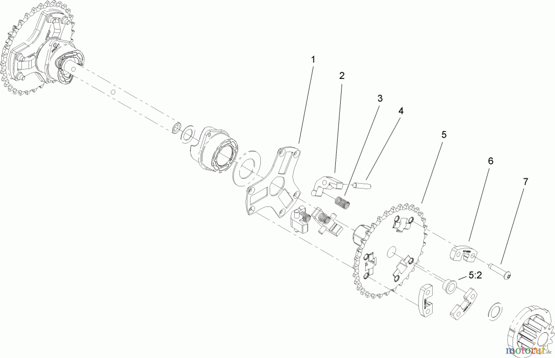 Toro Neu Snow Blowers/Snow Throwers Seite 2 38637C (828 OXE) - Toro Power Max 828 OXE Snowthrower, 2009 (290000001-290999999) WHEEL CLUTCH SPROCKET ASSEMBLY