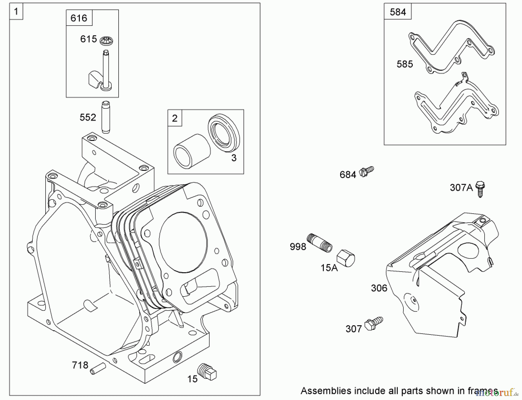  Toro Neu Snow Blowers/Snow Throwers Seite 2 38639 (828 OE) - Toro Power Max 828 OE Snowthrower, 2008 (280000001-280999999) CYLINDER ASSEMBLY BRIGGS AND STRATTON 15D104-0112-E1