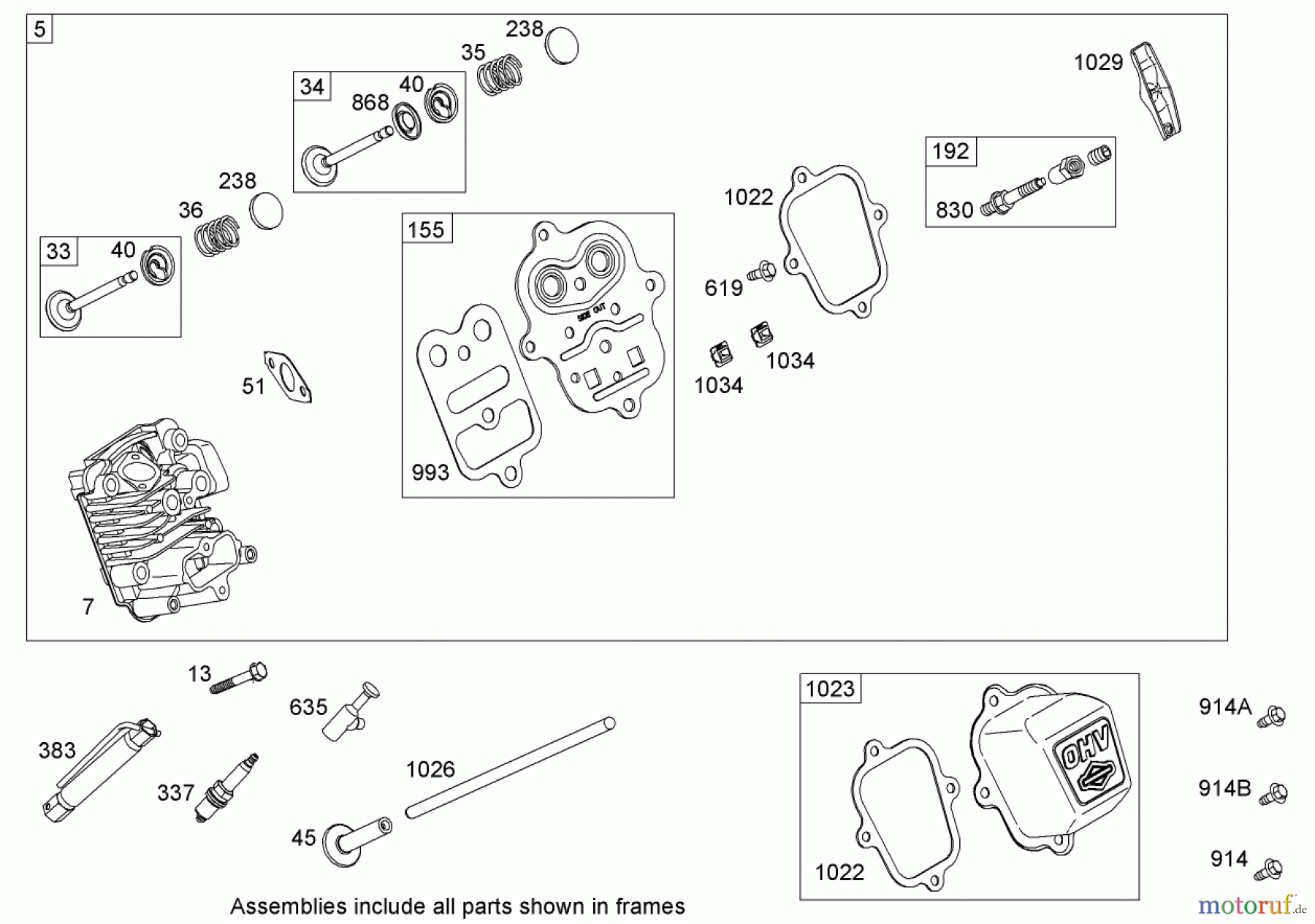  Toro Neu Snow Blowers/Snow Throwers Seite 2 38639 (828 OE) - Toro Power Max 828 OE Snowthrower, 2008 (280000001-280999999) CYLINDER HEAD ASSEMBLY BRIGGS AND STRATTON 15D104-0112-E1