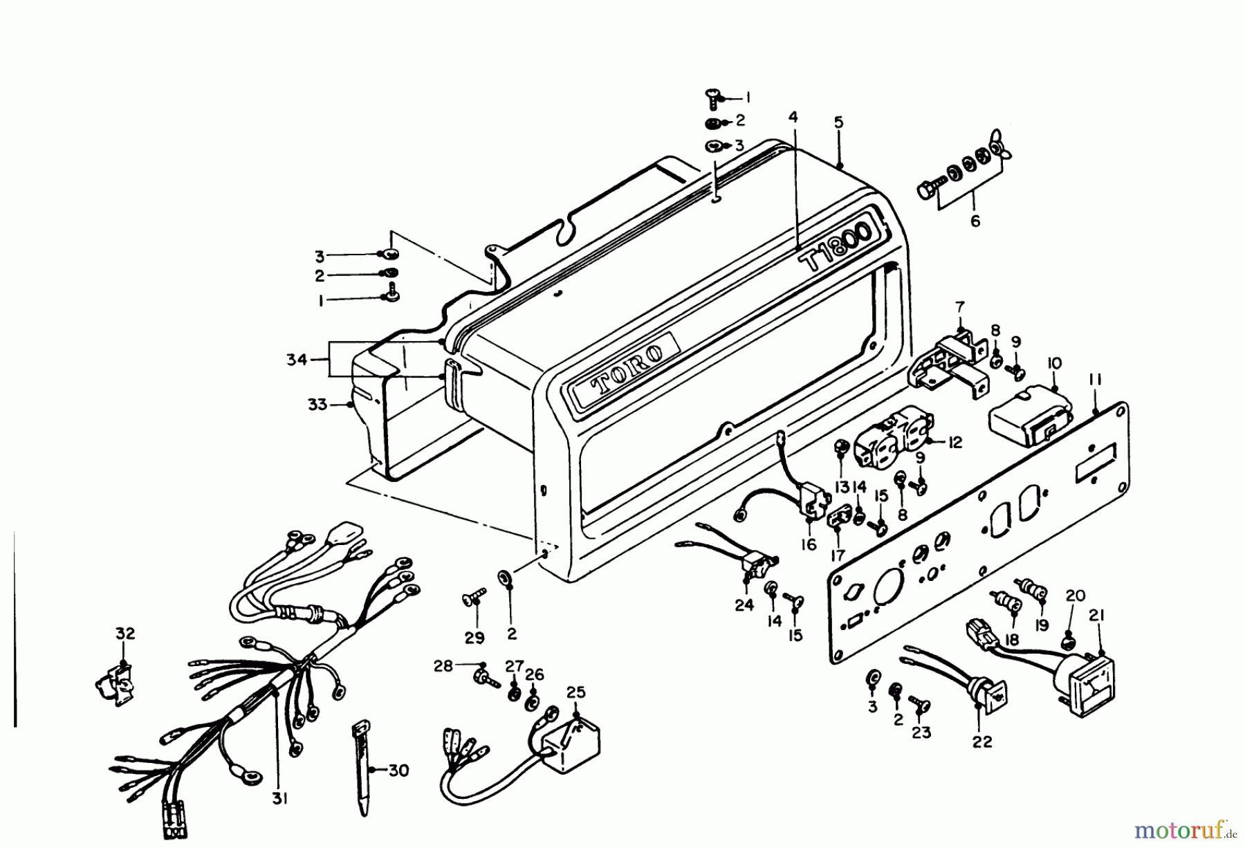 Toro Neu Generators 62018 (T1800) - Toro Generator, T1800, 1987 (7000001-7999999) CONTROL PANEL ASSEMBLY