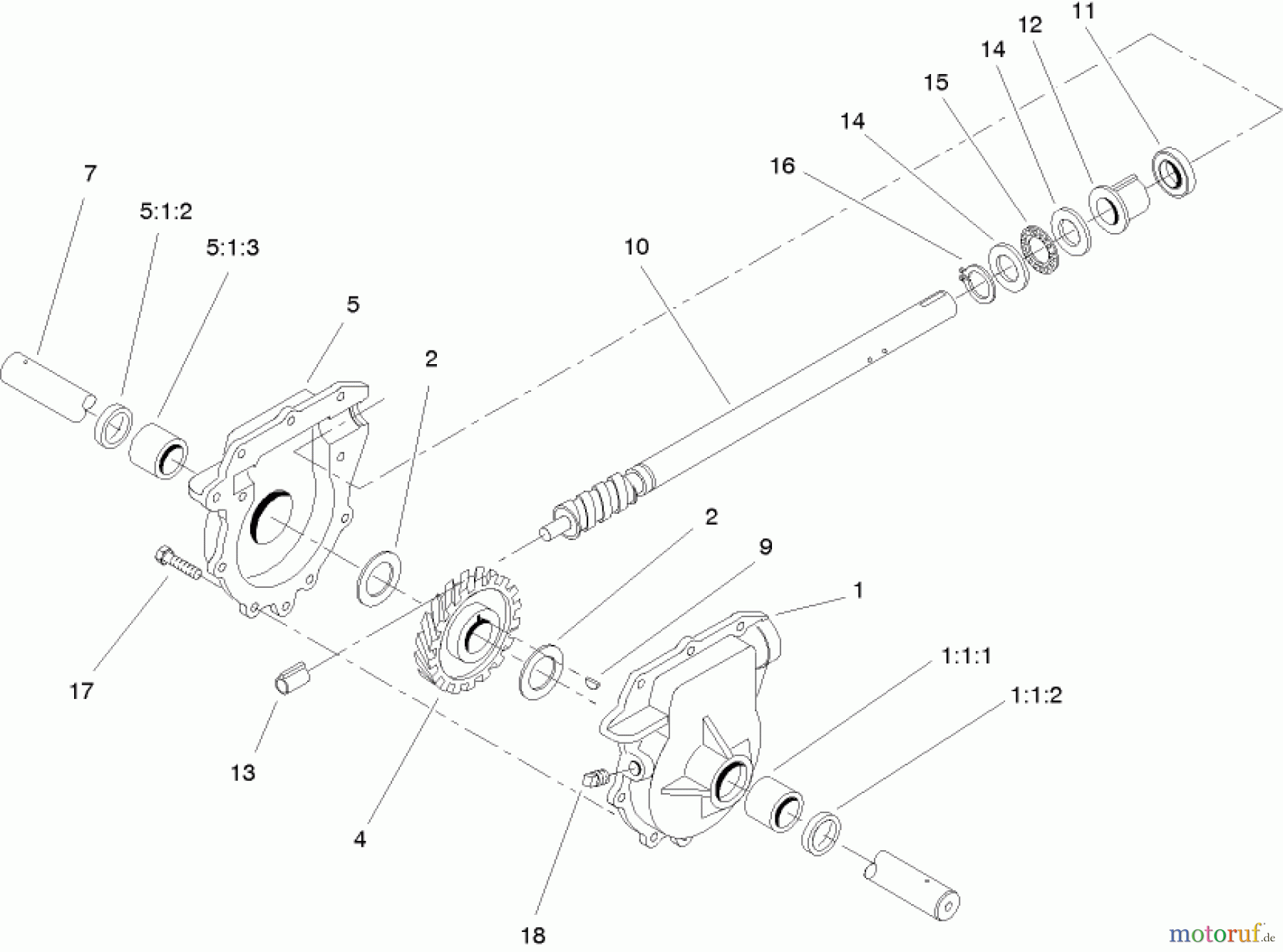 Toro Neu Snow Blowers/Snow Throwers Seite 2 38640 (1028 LXE) - Toro Power Max 1028 LXE Snowthrower, 2005 (250000001-250010000) 28 INCH AUGER GEARCASE ASSEMBLY NO. 106-7254