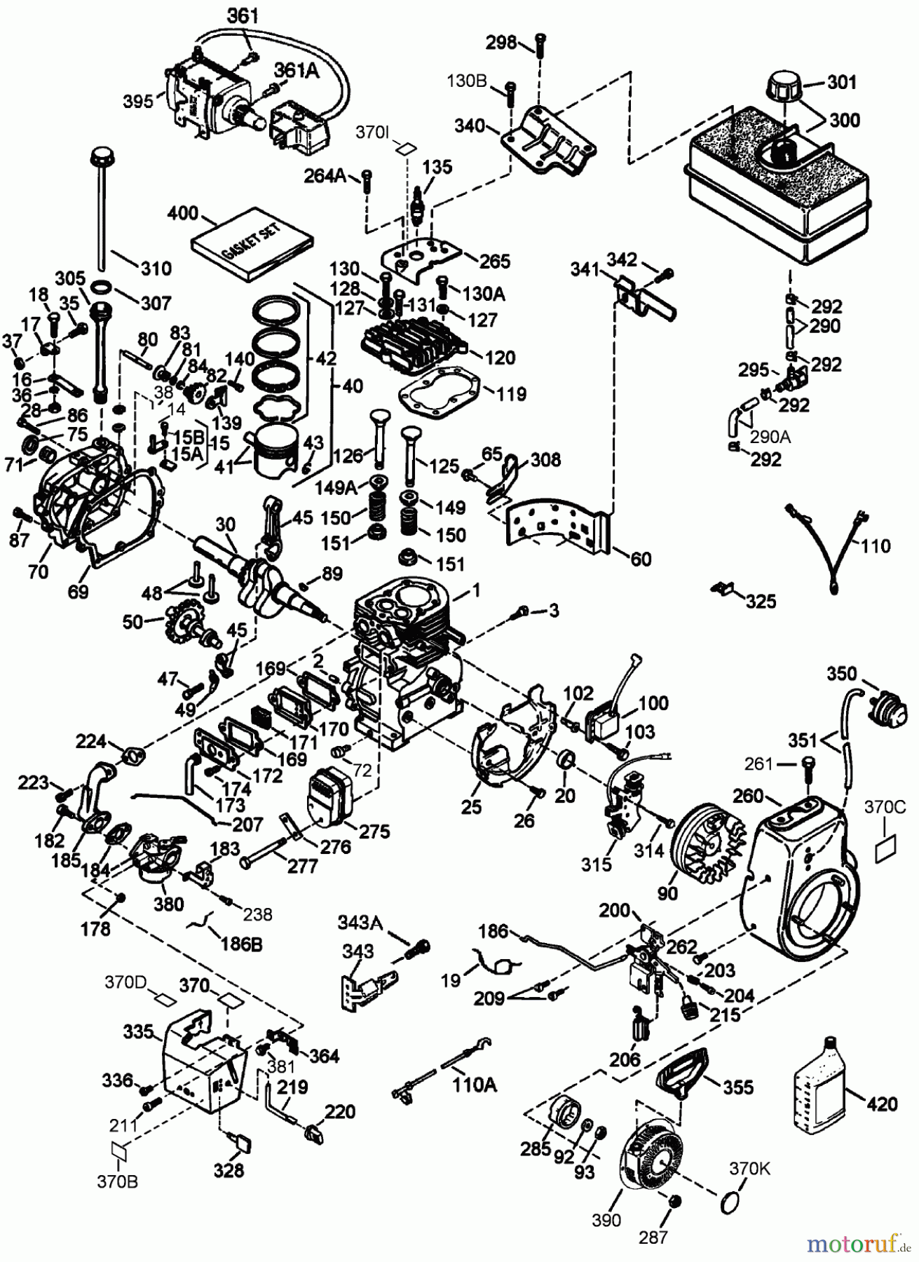Toro Neu Snow Blowers/Snow Throwers Seite 2 38640 (1028 LXE) - Toro Power Max 1028 LXE Snowthrower, 2005 (250000001-250010000) ENGINE ASSEMBLY NO. 2 TECUMSEH HMSK100-159494Y