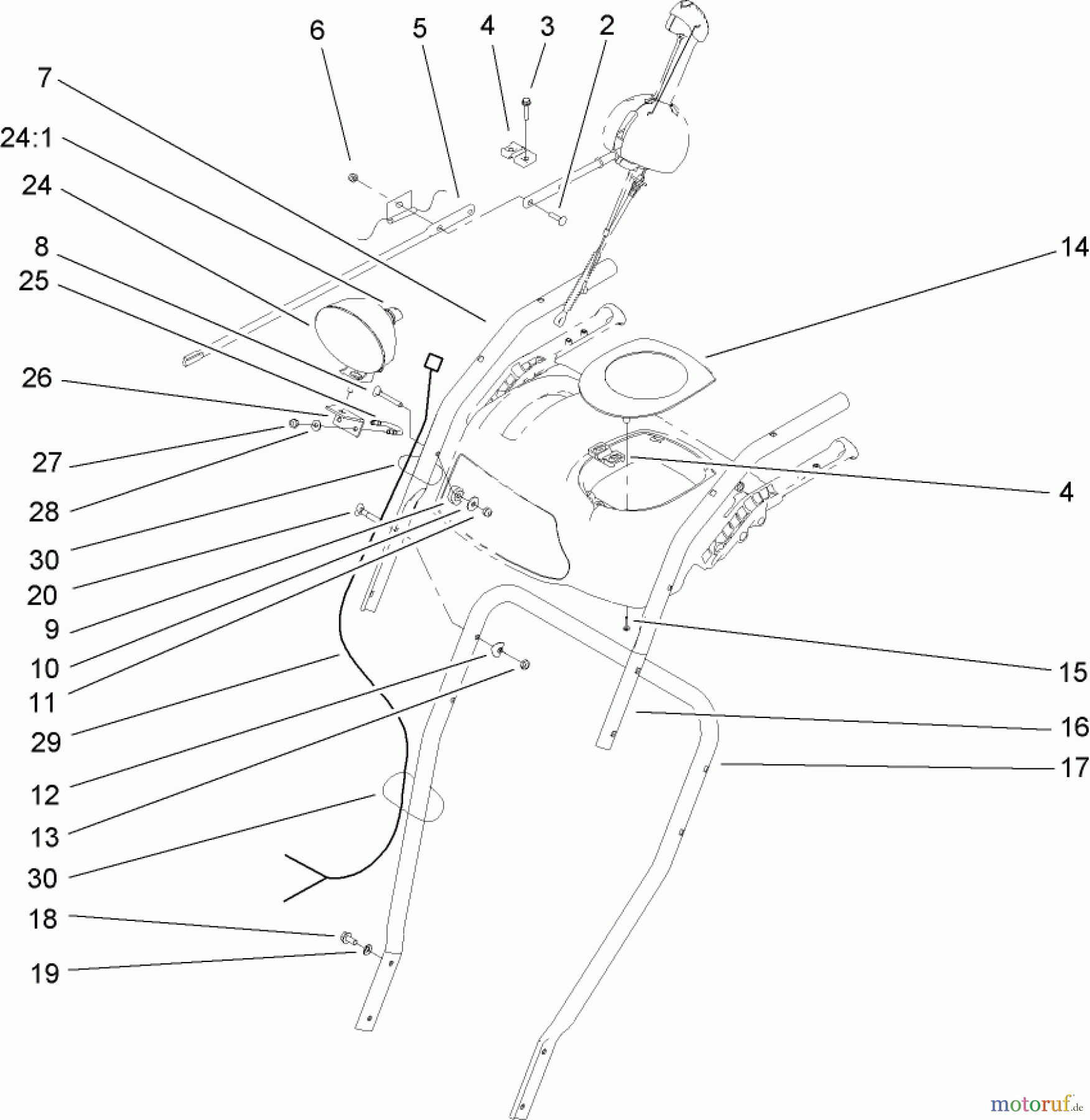 Toro Neu Snow Blowers/Snow Throwers Seite 2 38640 (1028 LXE) - Toro Power Max 1028 LXE Snowthrower, 2006 (260000001-260999999) HANDLE AND CONTROL ASSEMBLY