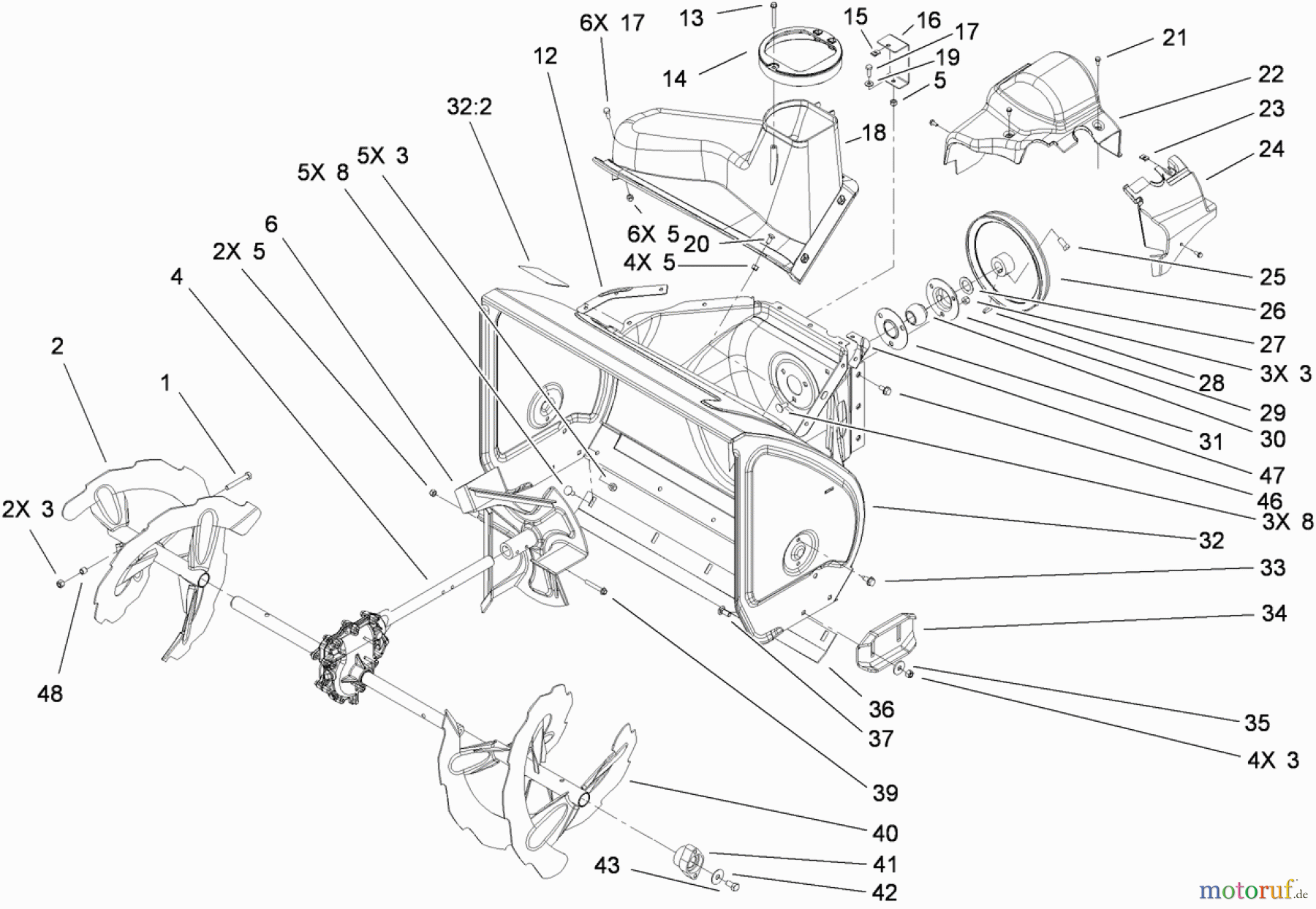 Toro Neu Snow Blowers/Snow Throwers Seite 2 38640 (1028 LXE) - Toro Power Max 1028 LXE Snowthrower, 2009 (290000001-290999999) AUGER AND HOUSING ASSEMBLY