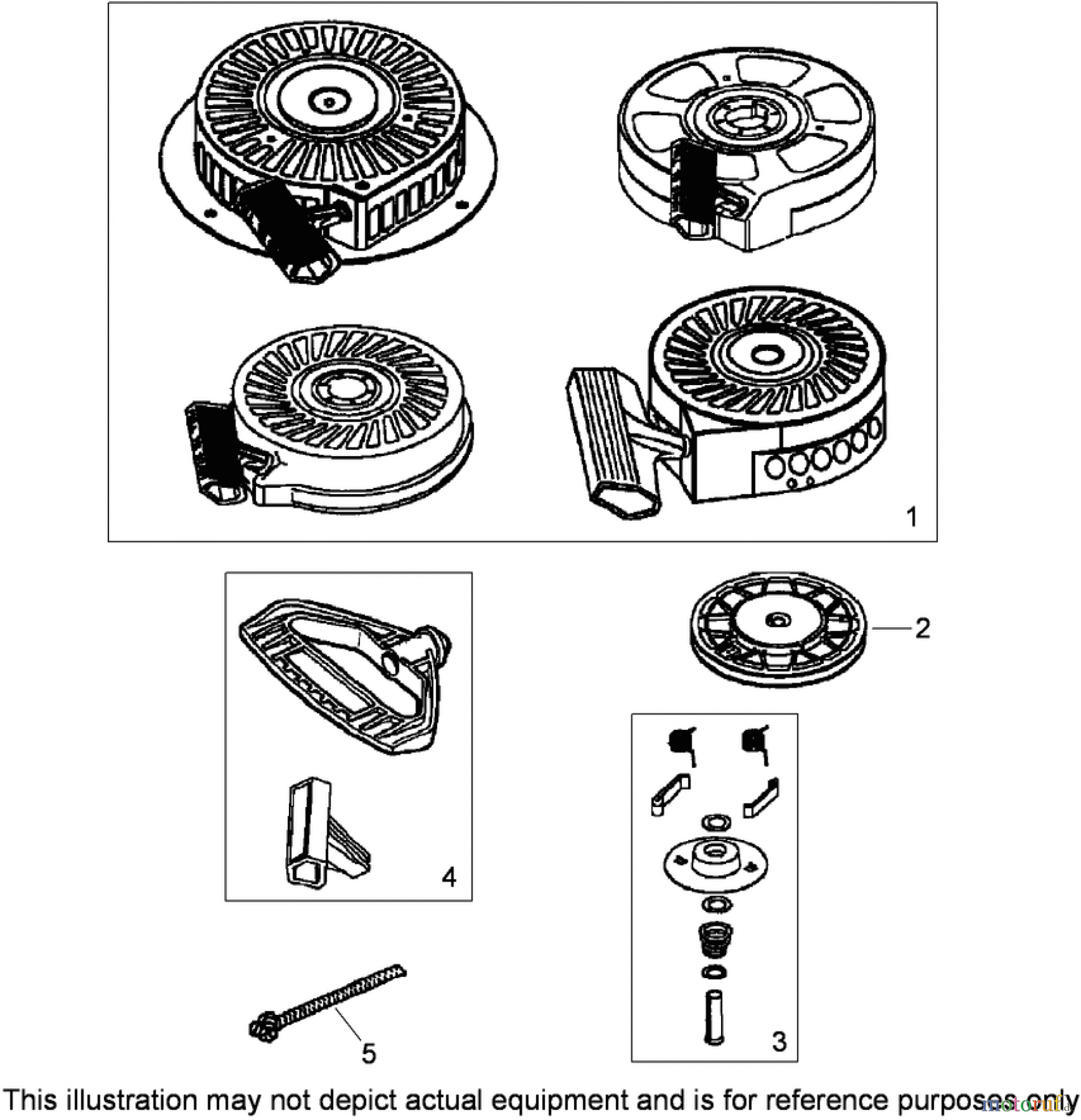 Toro Neu Snow Blowers/Snow Throwers Seite 2 38640 (1028 LXE) - Toro Power Max 1028 LXE Snowthrower, 2009 (290000001-290999999) RECOIL STARTER ASSEMBLY NO. 590733 (OPTIONAL) TECUMSEH LH358SA-159625A