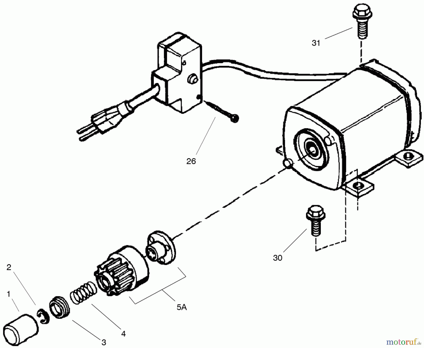 Toro Neu Snow Blowers/Snow Throwers Seite 2 38641 (1028 LXE) - Toro Power Max 1028 LXE Snowthrower, 2005 (250000001-250999999) 220 VOLT ELECTRIC STARTER ASSEMBLY NO. 37102 TECUMSEH HMSK-100 159495Y