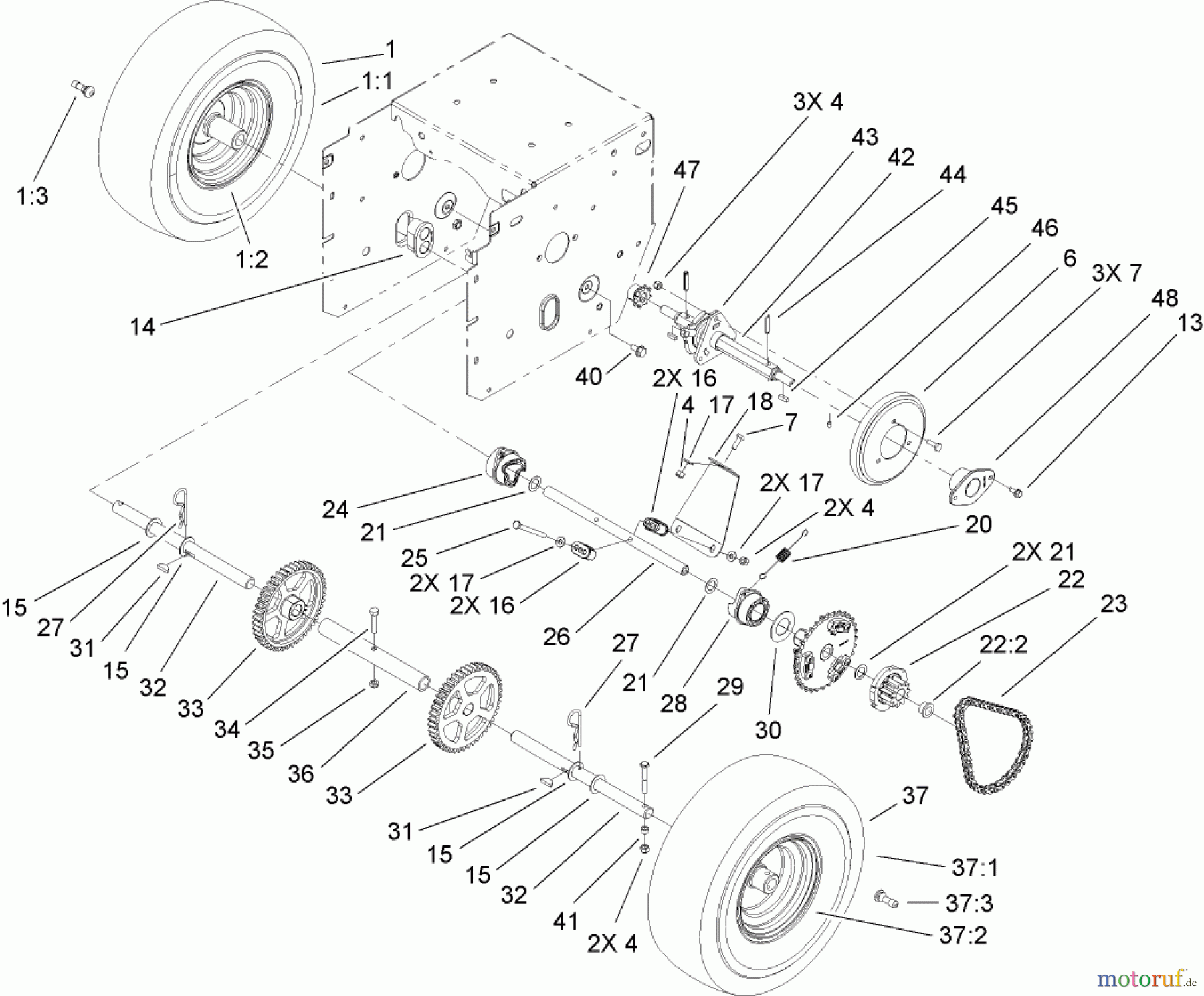  Toro Neu Snow Blowers/Snow Throwers Seite 2 38641 (1028 LXE) - Toro Power Max 1028 LXE Snowthrower, 2006 (260000001-260999999) WHEEL CLUTCH ASSEMBLY