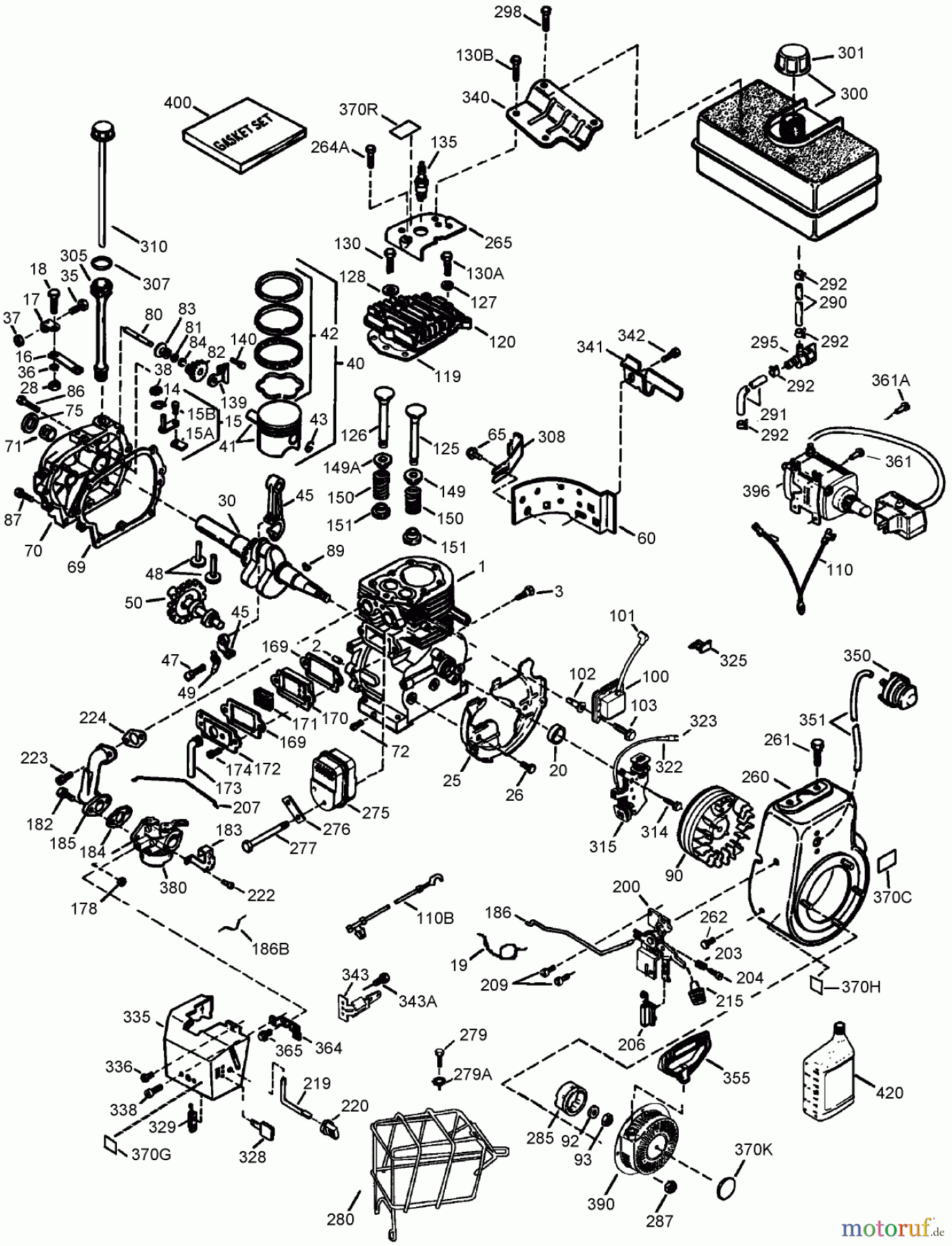 Toro Neu Snow Blowers/Snow Throwers Seite 2 38641 (1028 LXE) - Toro Power Max 1028 LXE Snowthrower, 2007 (270000001-270999999) ENGINE ASSEMBLY NO. 2 TECUMSEH LH358SA-159626A