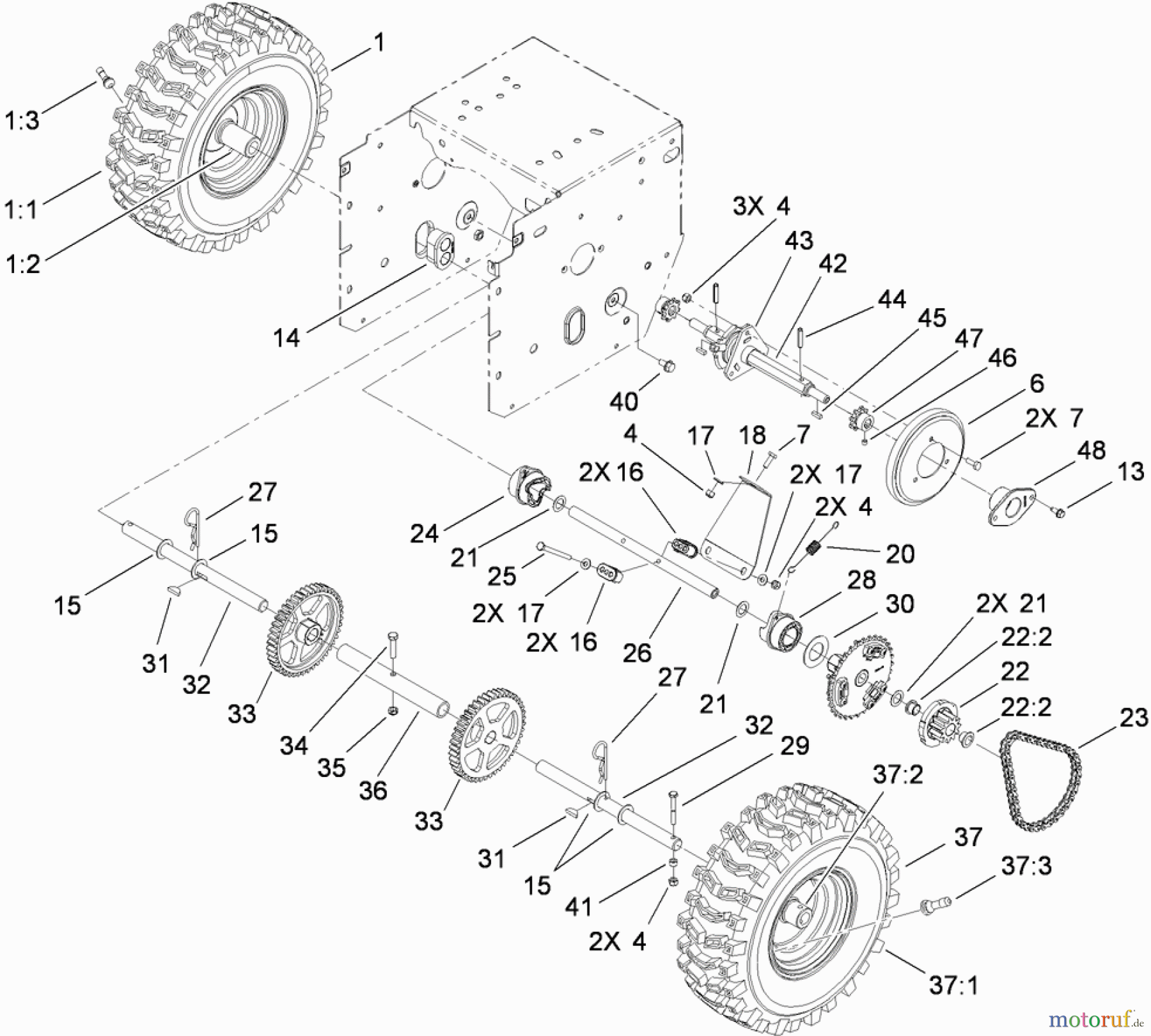 Toro Neu Snow Blowers/Snow Throwers Seite 2 38644 (1028 OXE) - Toro Power Max 1028 OXE Snowthrower, 2010 (310000001-310999999) WHEEL CLUTCH ASSEMBLY