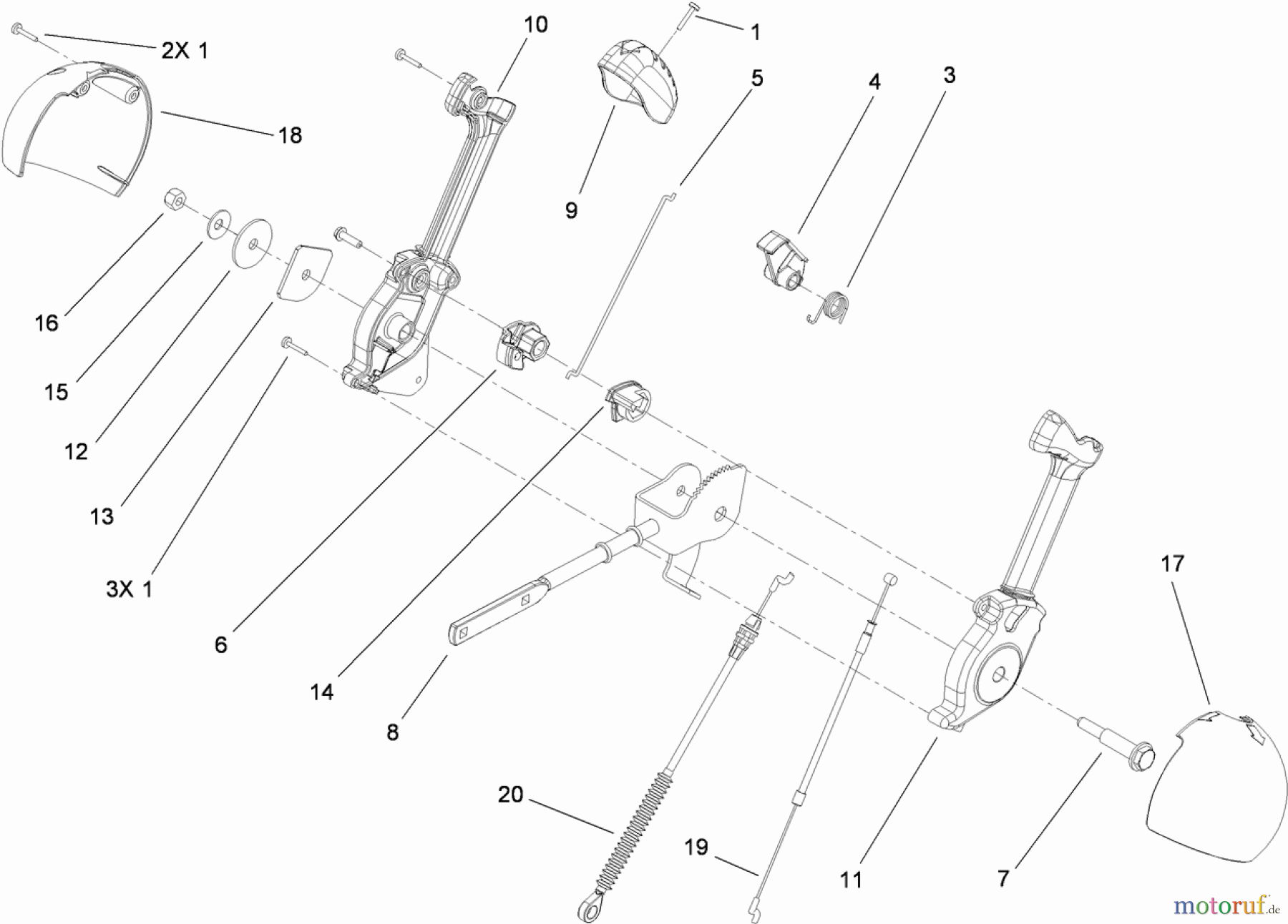 Toro Neu Snow Blowers/Snow Throwers Seite 2 38644 (1028 OXE) - Toro Power Max 1028 OXE Snowthrower, 2012 (SN 312003430-312999999) LEVER CHUTE CONTROL ASSEMBLY