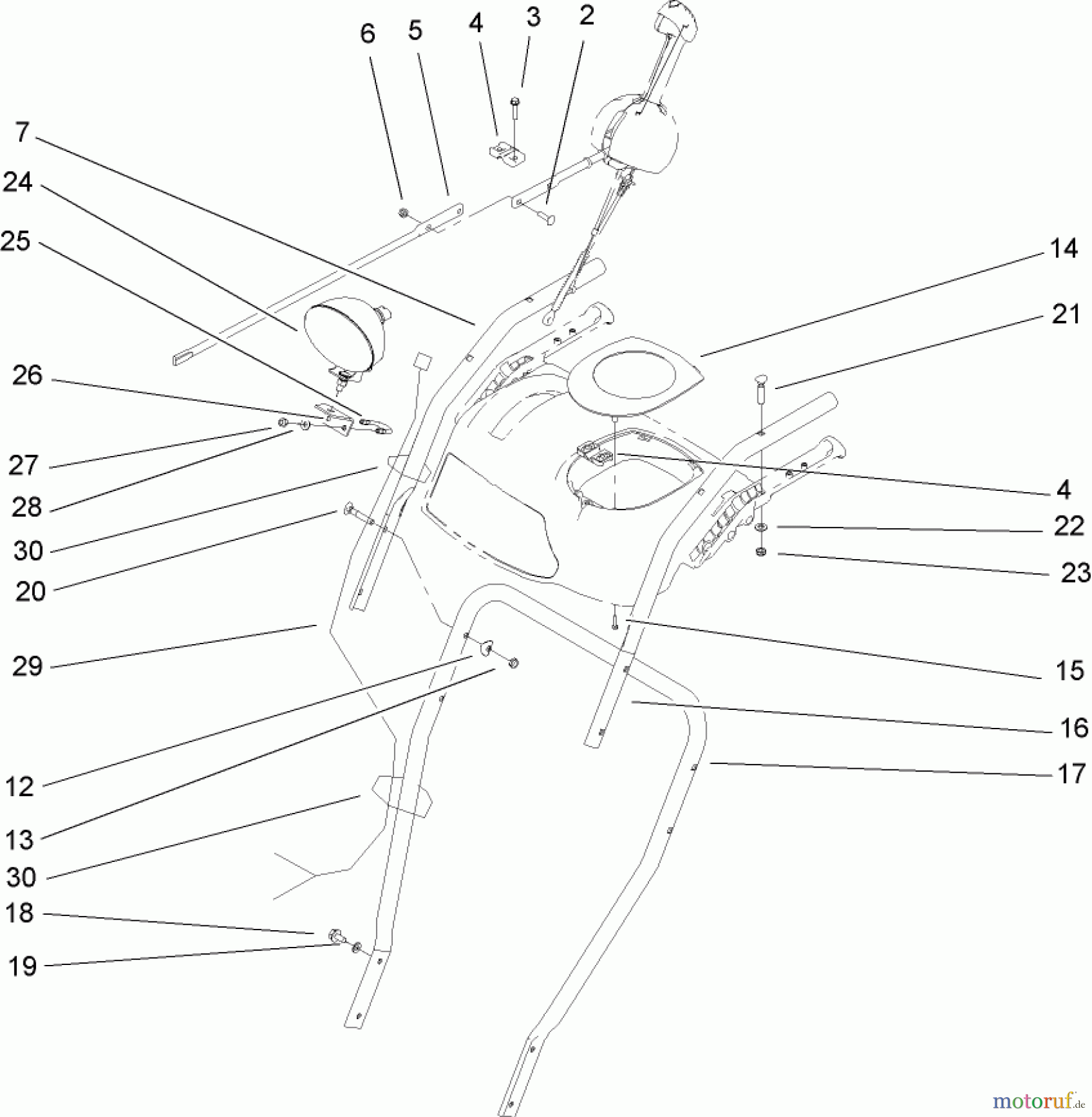  Toro Neu Snow Blowers/Snow Throwers Seite 2 38645 (1028 LE) - Toro Power Max 1028 LE Snowthrower, 2004 (240000001-240999999) HANDLE AND CONTROL ASSEMBLY