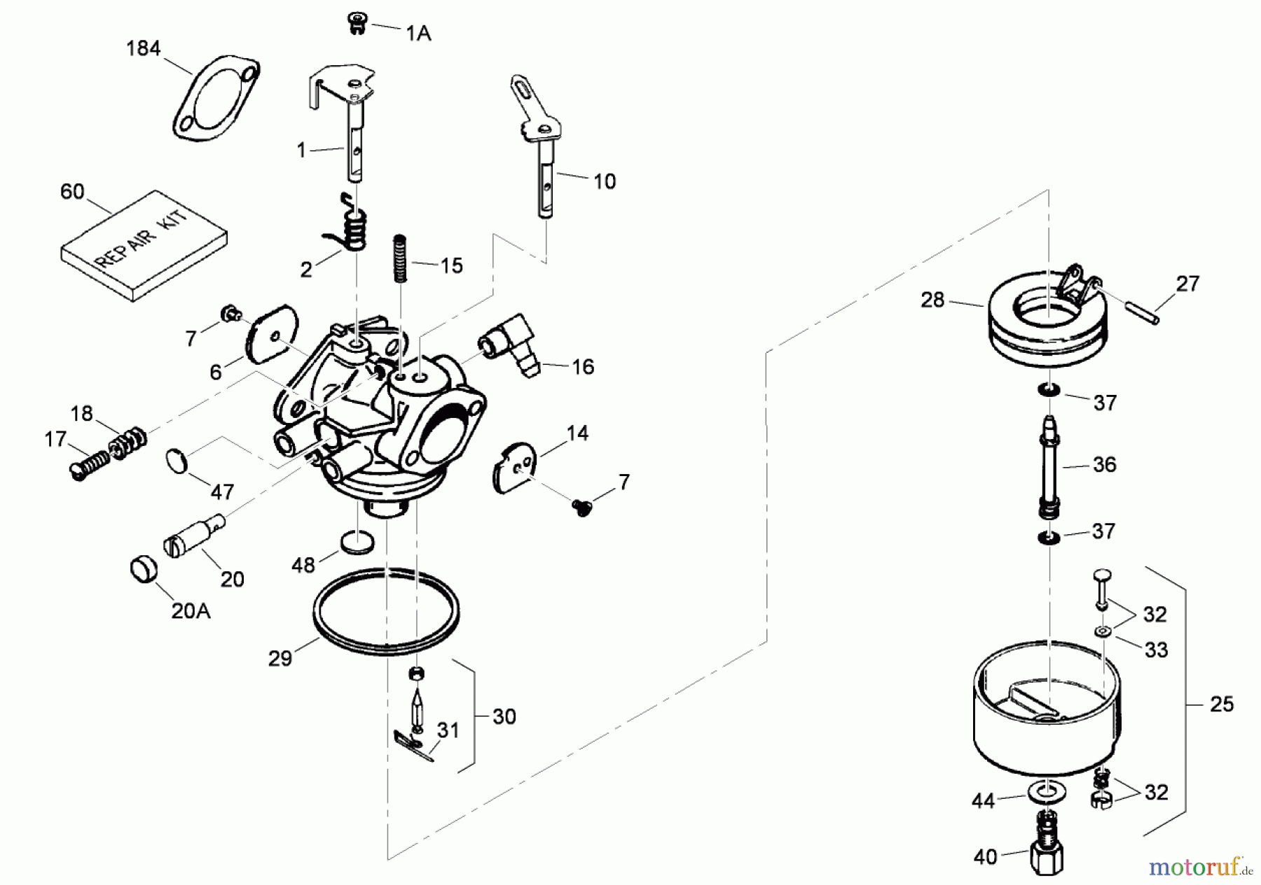 Toro Neu Snow Blowers/Snow Throwers Seite 2 38650 (1128 OXE) - Toro Power Max 1128 OXE Snowthrower, 2006 (260000001-260999999) CARBURETOR ASSEMBLY NO. 640169 TECUMSEH OH318SA-221812B