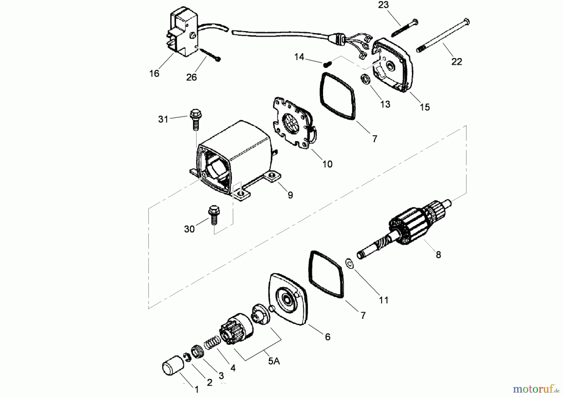 Toro Neu Snow Blowers/Snow Throwers Seite 2 38650 (1128 OXE) - Toro Power Max 1128 OXE Snowthrower, 2006 (260000001-260999999) ELECTRIC STARTER ASSEMBLY NO. 33329D TECUMSEH OH318SA-221812B