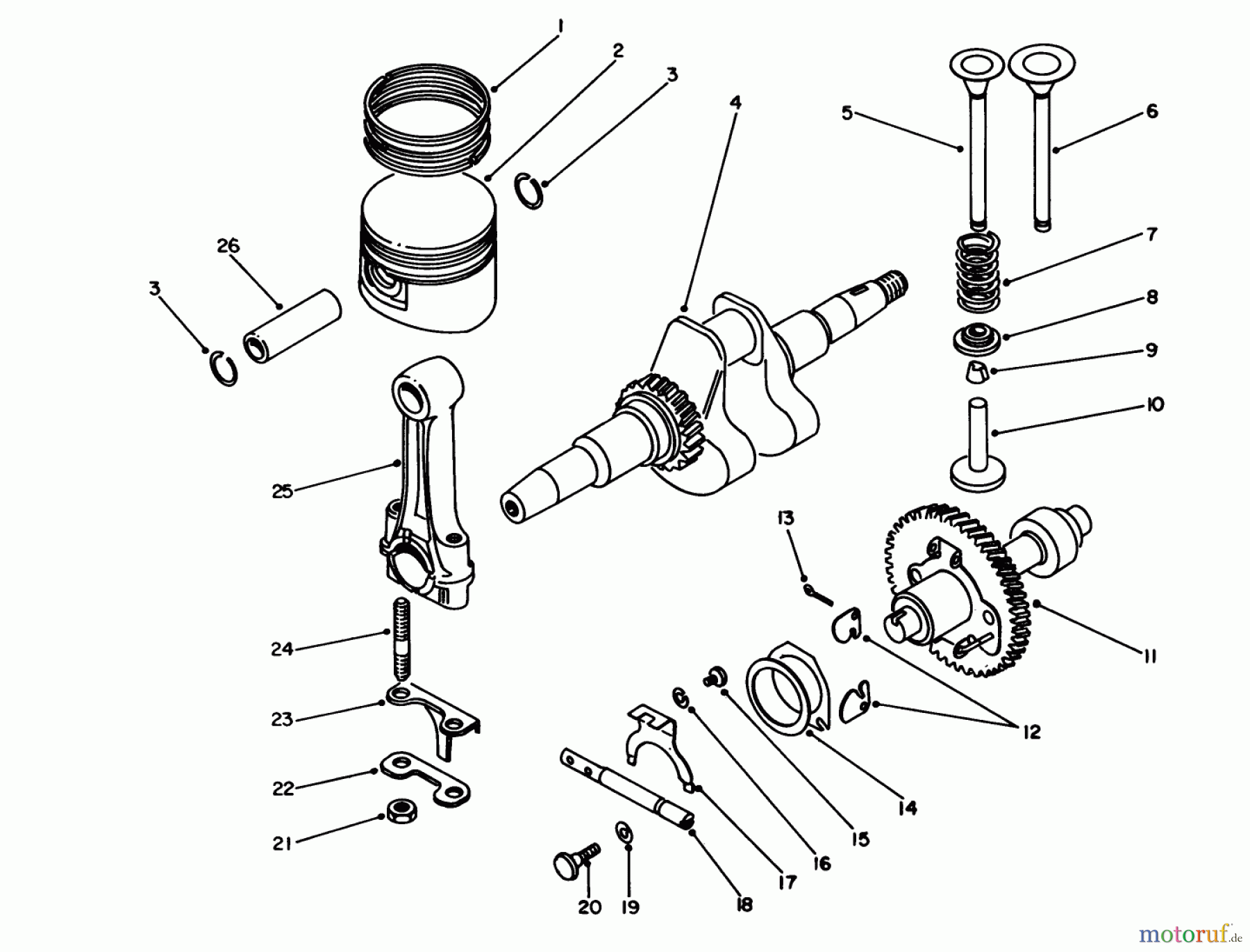  Toro Neu Generators 62025 (T2500) - Toro Generator, T2500, 1983 (3000001-3999999) CRANKSHAFT & CAMSHAFT