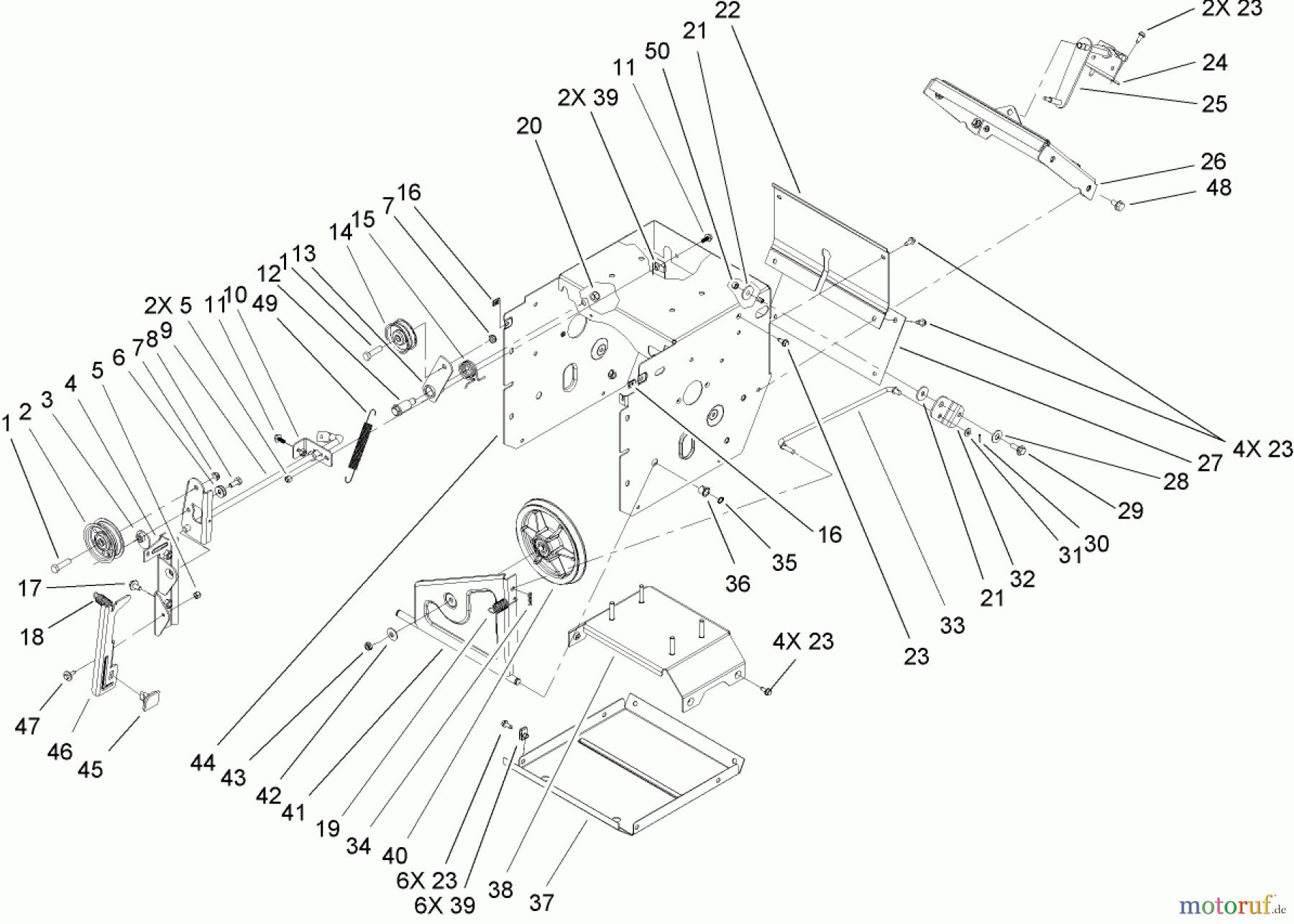 Toro Neu Snow Blowers/Snow Throwers Seite 2 38652 (1128 OXE) - Toro Power Max 1128 OXE Snowthrower, 2004 (240000001-240999999) FRAME ASSEMBLY