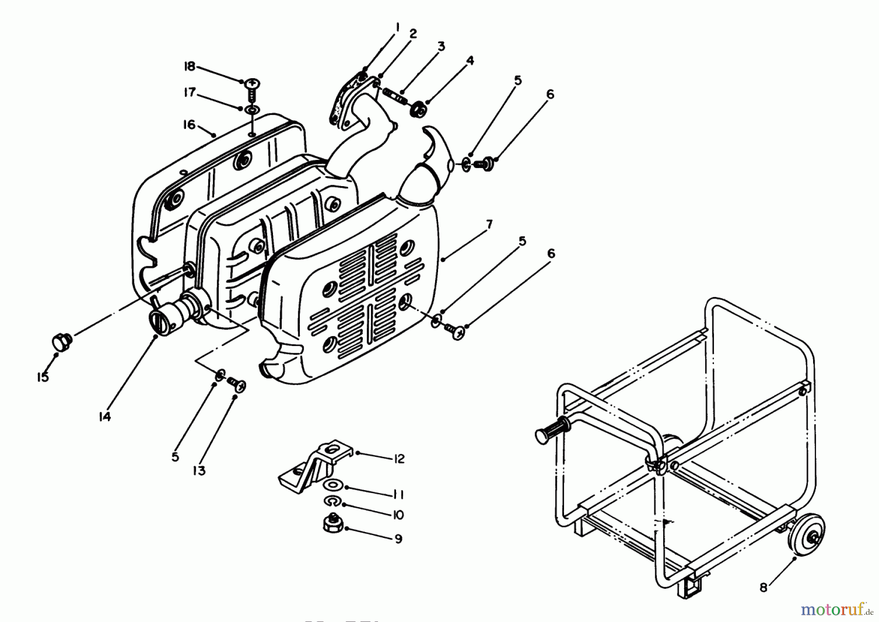 Toro Neu Generators 62025 (T2500) - Toro Generator, T2500, 1984 (4000001-4999999) MUFFLER ASSEMBLY