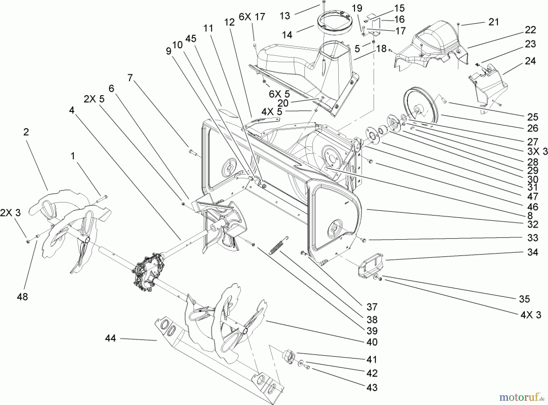 Toro Neu Snow Blowers/Snow Throwers Seite 2 38657 (1128 OXE) - Toro Power Max 1128 OXE Snowthrower, 2010 (310000001-310999999) AUGER AND HOUSING ASSEMBLY