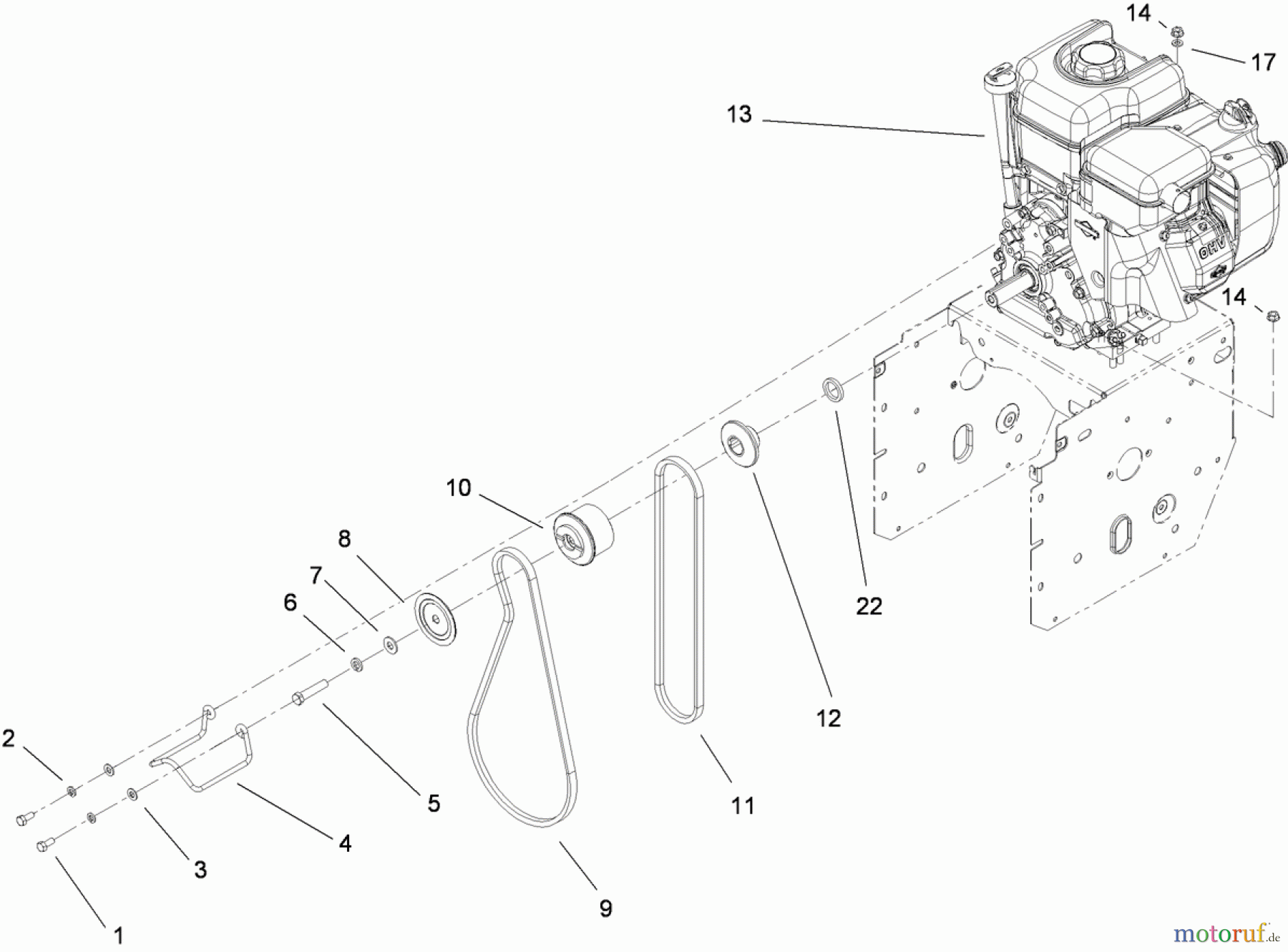 Toro Neu Snow Blowers/Snow Throwers Seite 2 38657 (1128 OXE) - Toro Power Max 1128 OXE Snowthrower, 2010 (310000001-310999999) ENGINE ASSEMBLY