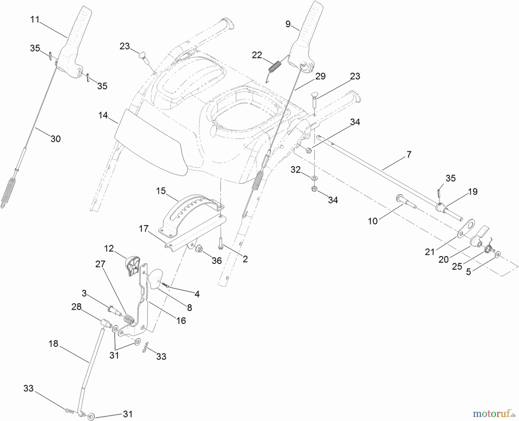  Toro Neu Snow Blowers/Snow Throwers Seite 2 38660 (928 OE) - Toro Power Max Heavy Duty 928 OE Snowthrower, 2013 (SN 313000001-313999999) HANDLE ASSEMBLY