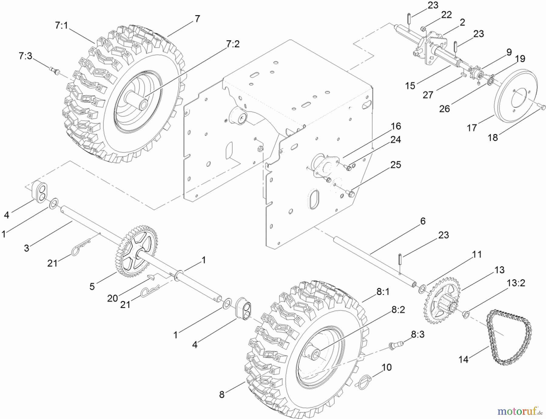  Toro Neu Snow Blowers/Snow Throwers Seite 2 38660 (928 OE) - Toro Power Max Heavy Duty 928 OE Snowthrower, 2013 (SN 313000001-313999999) WHEEL CLUTCH ASSEMBLY