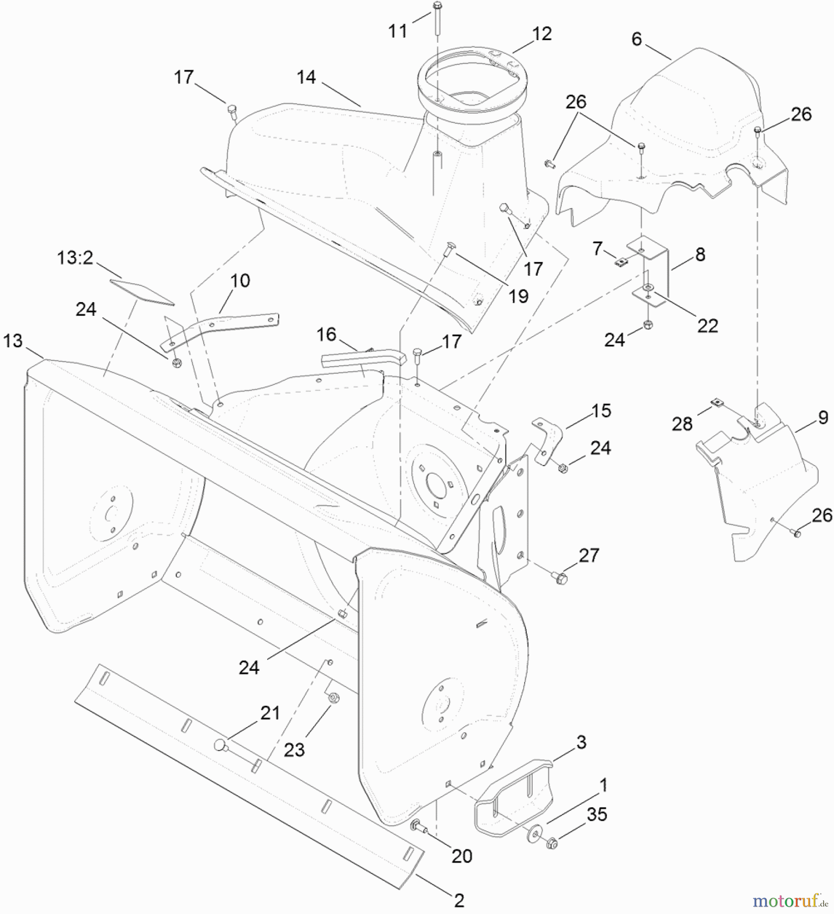  Toro Neu Snow Blowers/Snow Throwers Seite 2 38664 (926 OXE) - Toro Power Max Heavy Duty 926 OXE Snowthrower, 2013 (SN 313000001-312999999) FRAME ASSEMBLY