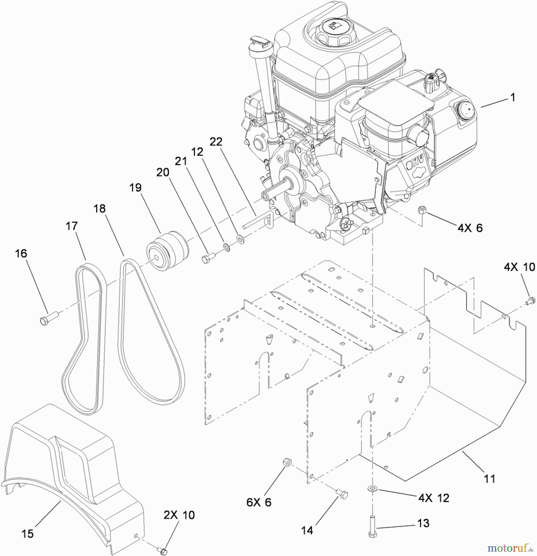 Toro Neu Snow Blowers/Snow Throwers Seite 2 38818 (722 E) - Toro 722 E Power Throw Snowthrower, 2012 (SN 312000001-312999999) ENGINE ASSEMBLY