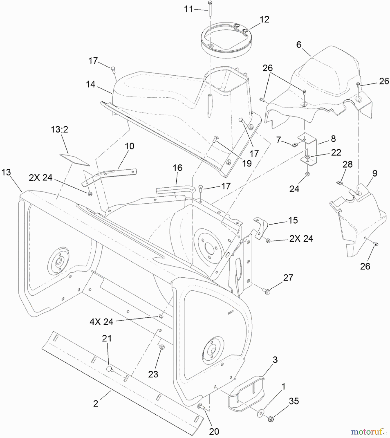 Toro Neu Snow Blowers/Snow Throwers Seite 2 38820 (926 OXE) - Toro Power Max Heavy Duty 926 OXE Snowthrower, 2013 (SN 313000001-313999999) HOUSING ASSEMBLY