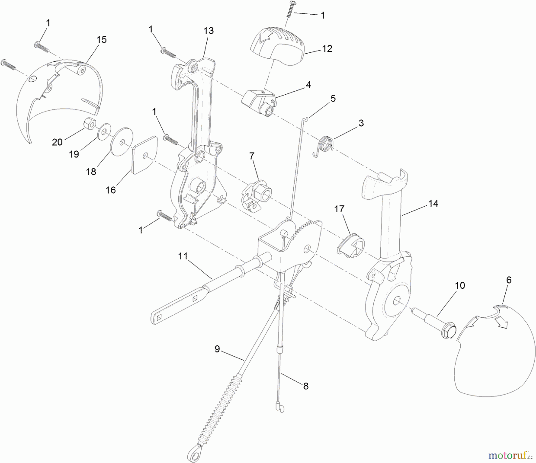  Toro Neu Snow Blowers/Snow Throwers Seite 2 38820 (926 OXE) - Toro Power Max Heavy Duty 926 OXE Snowthrower, 2013 (SN 313000001-313999999) LEVER CHUTE CONTROL ASSEMBLY