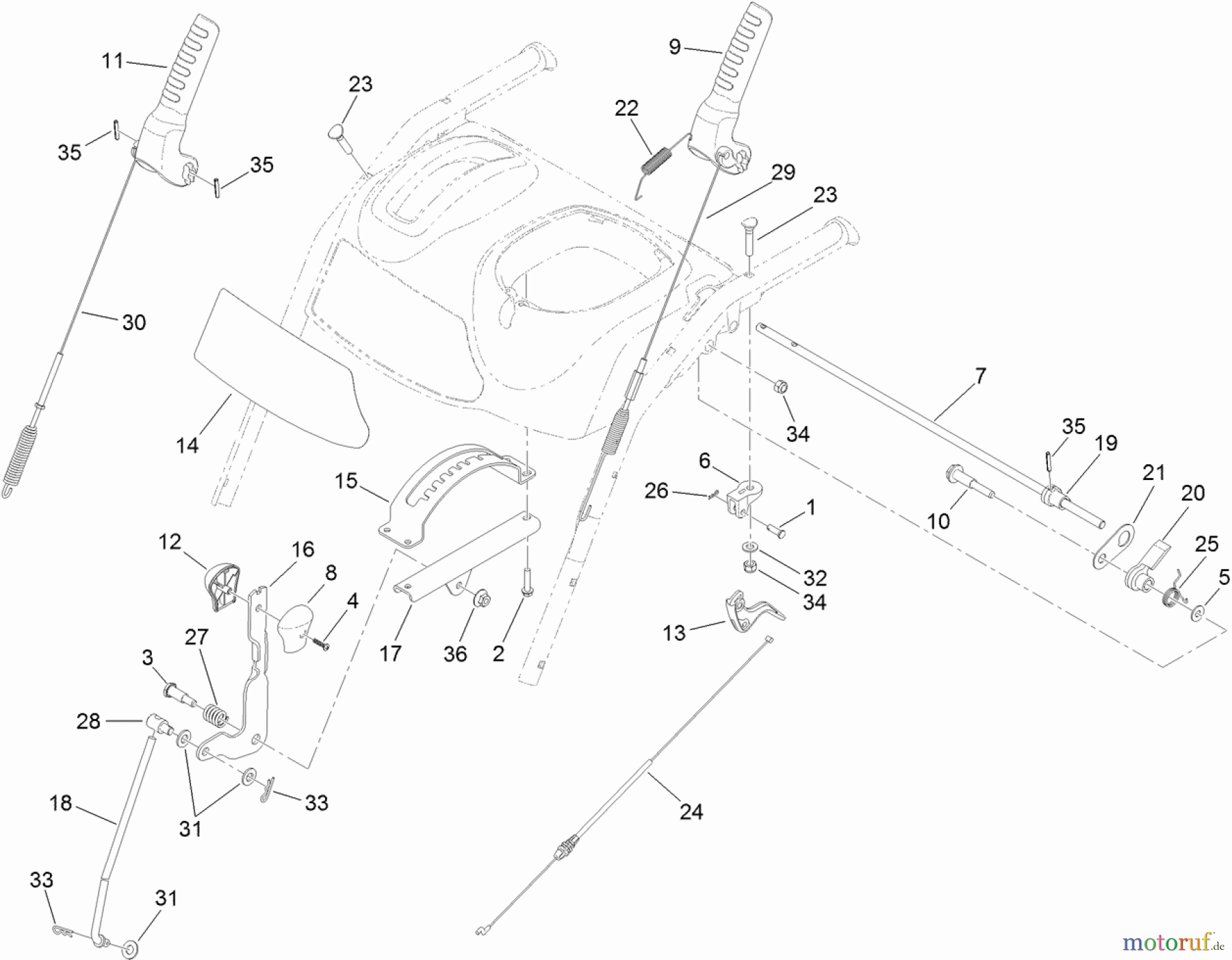 Toro Neu Snow Blowers/Snow Throwers Seite 2 38822 (928 OXE) - Toro Power Max Heavy Duty 928 OXE Snowthrower, 2013 (SN 313000001-313999999) HANDLE AND CONTROL ASSEMBLY